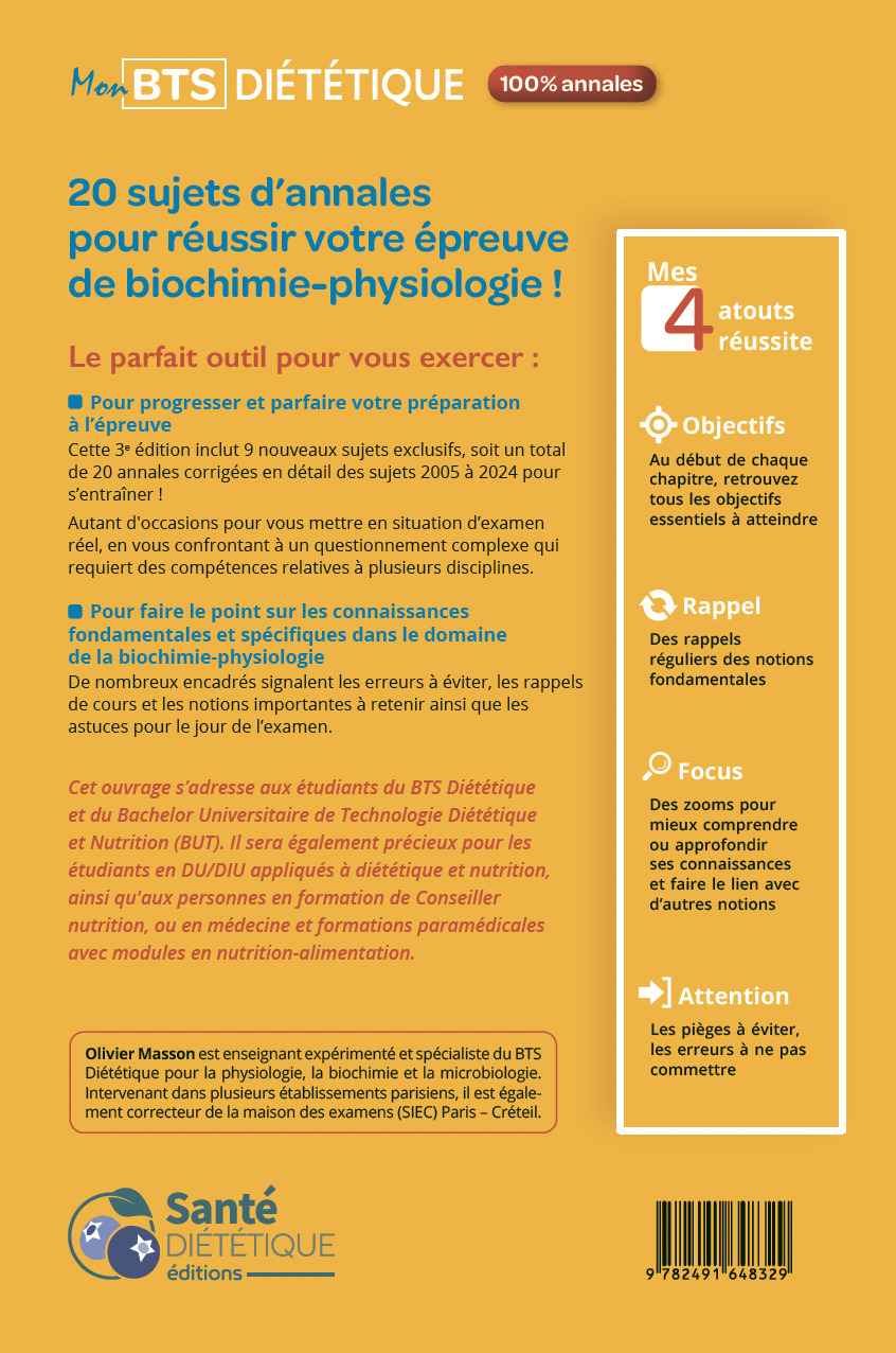 Biochimie Physiologie - Olivier MASSON - SANTE DIETETIQU