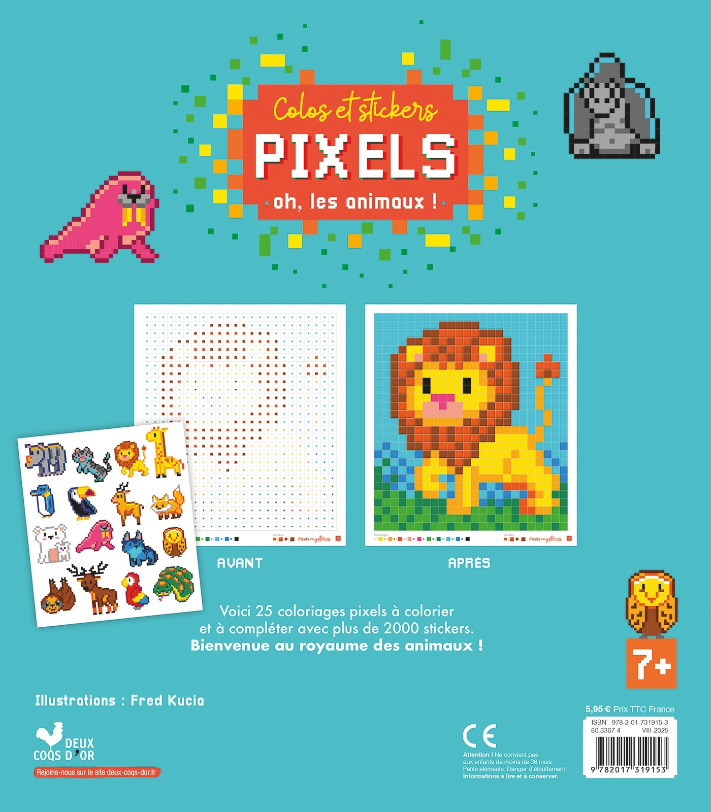 Colos pixels et stickers - oh, les animaux ! -  - DEUX COQS D OR