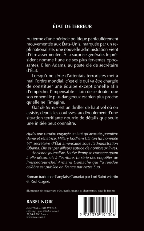 État de terreur - Hillary Rodham Clinton, Louise Penny - ACTES SUD