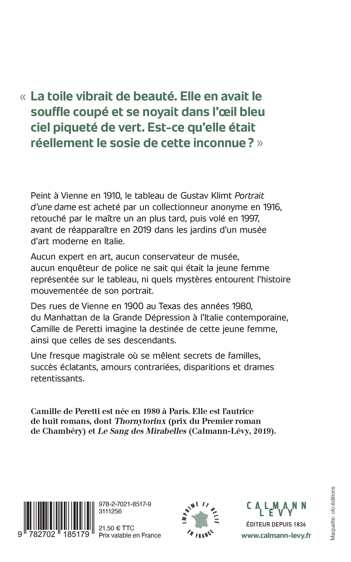 L'Inconnue du portrait - Camille Peretti - CALMANN-LEVY