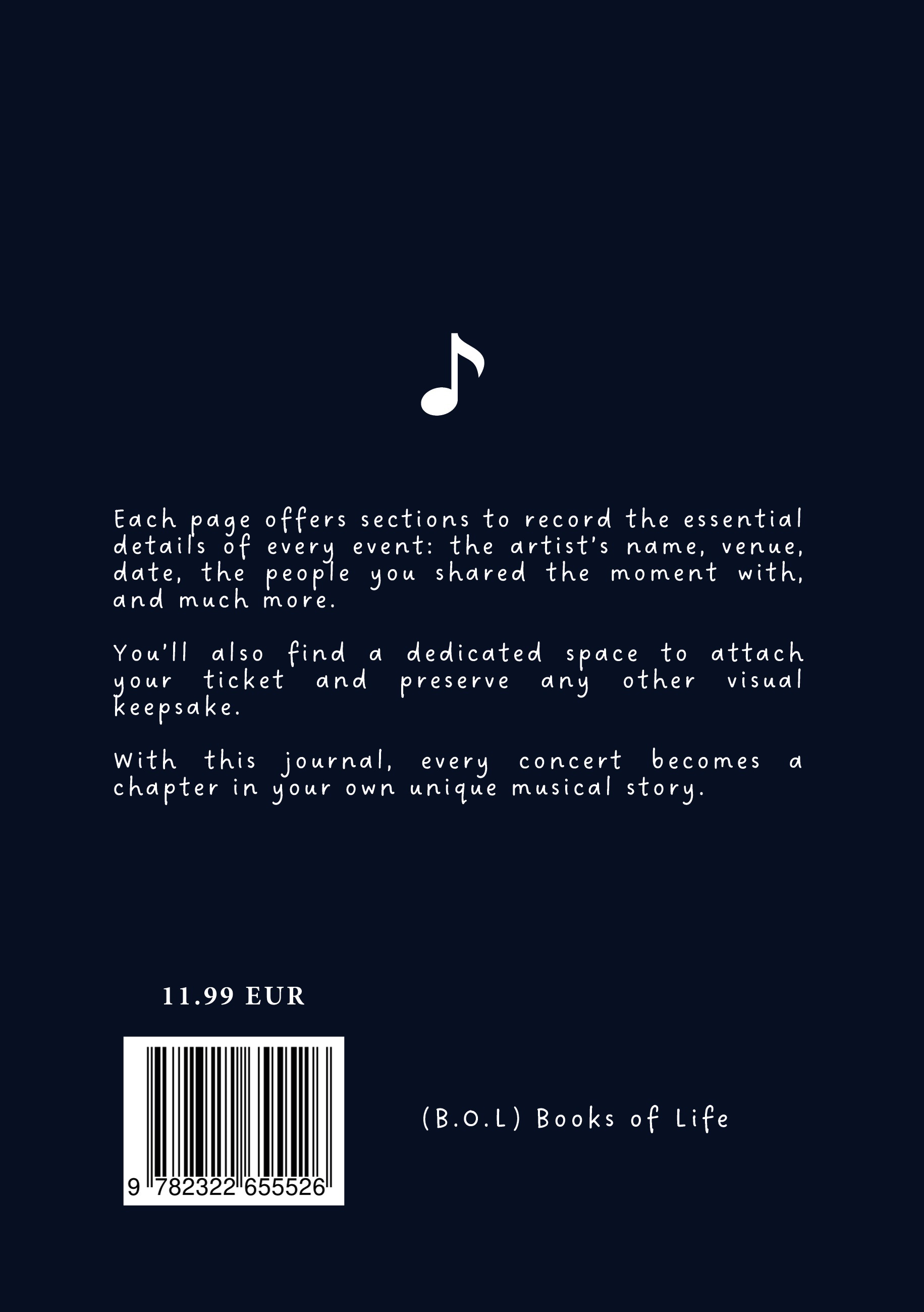 My Concerts:  Keep the Memories of Your Concerts -  BOOKS OF LIFE B.O.L, B.O.L Books Of Life - BOOKS ON DEMAND