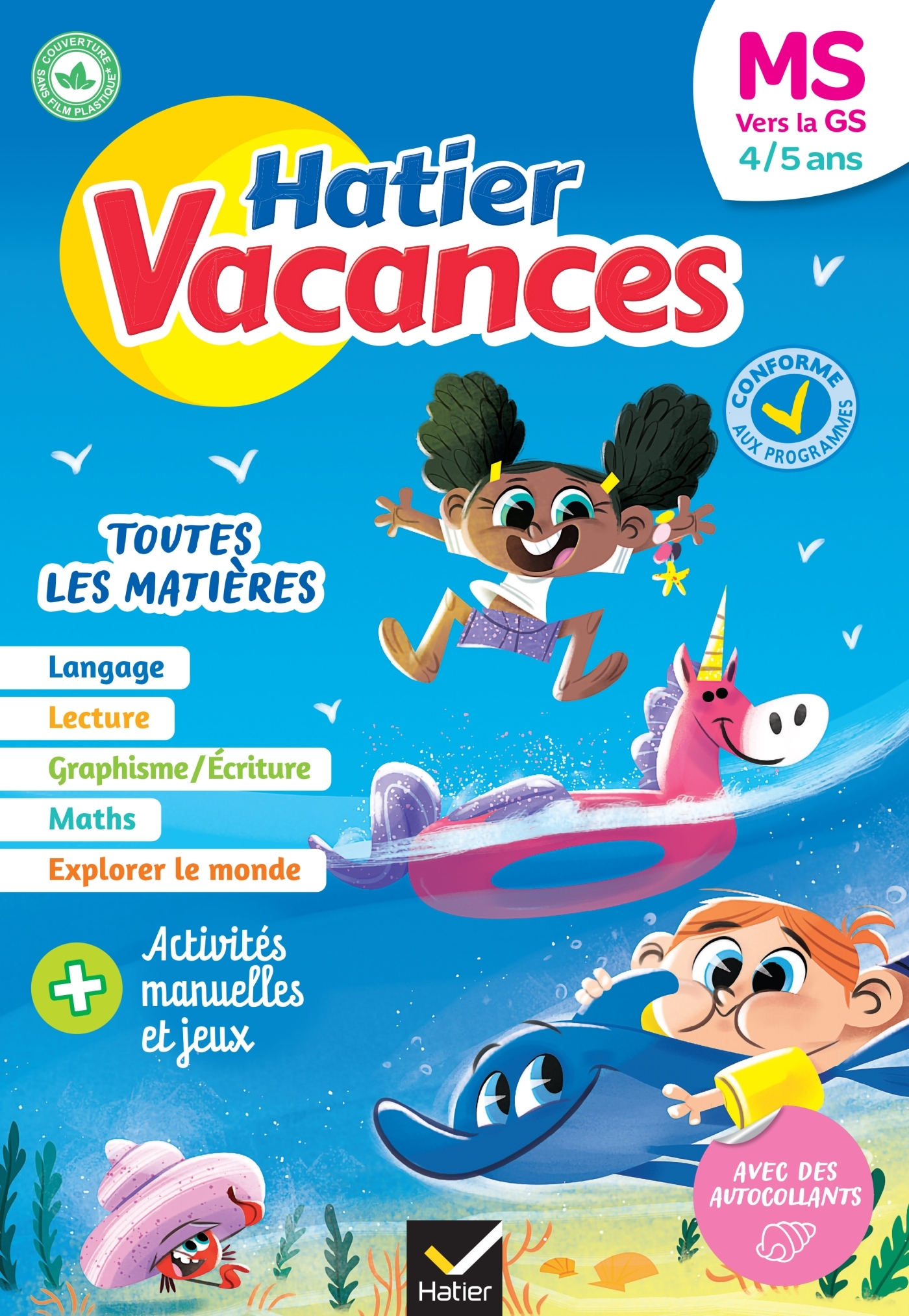 Cahier de vacances 2026 - Hatier vacances - De la MS vers la GS 4/5 ans - Florence Doutremepuich, Françoise Perraud, Caroline Hesnard - HATIER