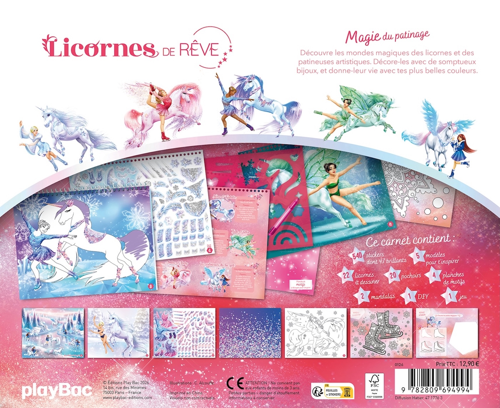 Licornes de rêve - Carnet créatif - Magie des patineuses -  - PLAY BAC