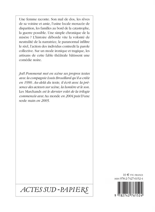 Les Marchands - Joël Pommerat - ACTES SUD