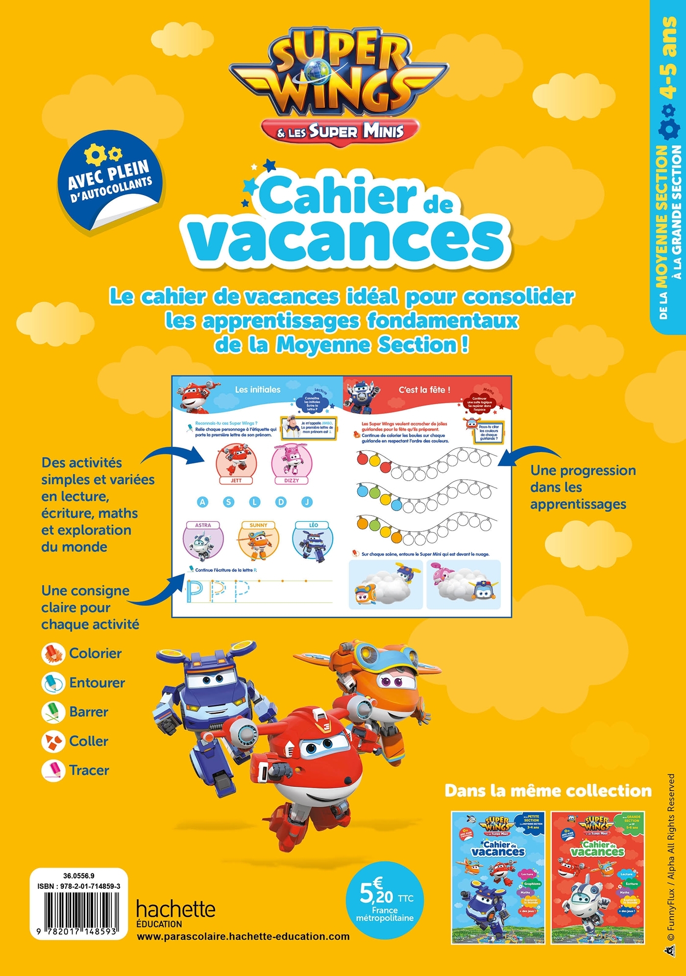 Super Wings - Cahier de vacances 2025, de la Moyenne section à la Grande section -  - HACHETTE EDUC
