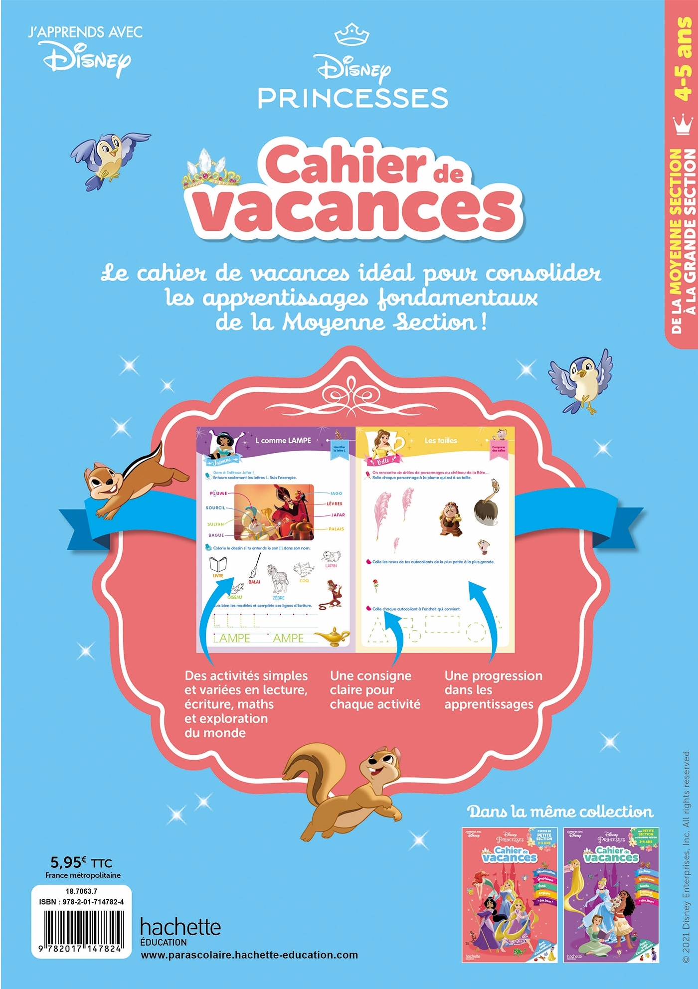 Disney - Princesses - De la Moyenne à la Grande Section - Cahier de vacances 2025 - Sylvie Baux - HACHETTE EDUC