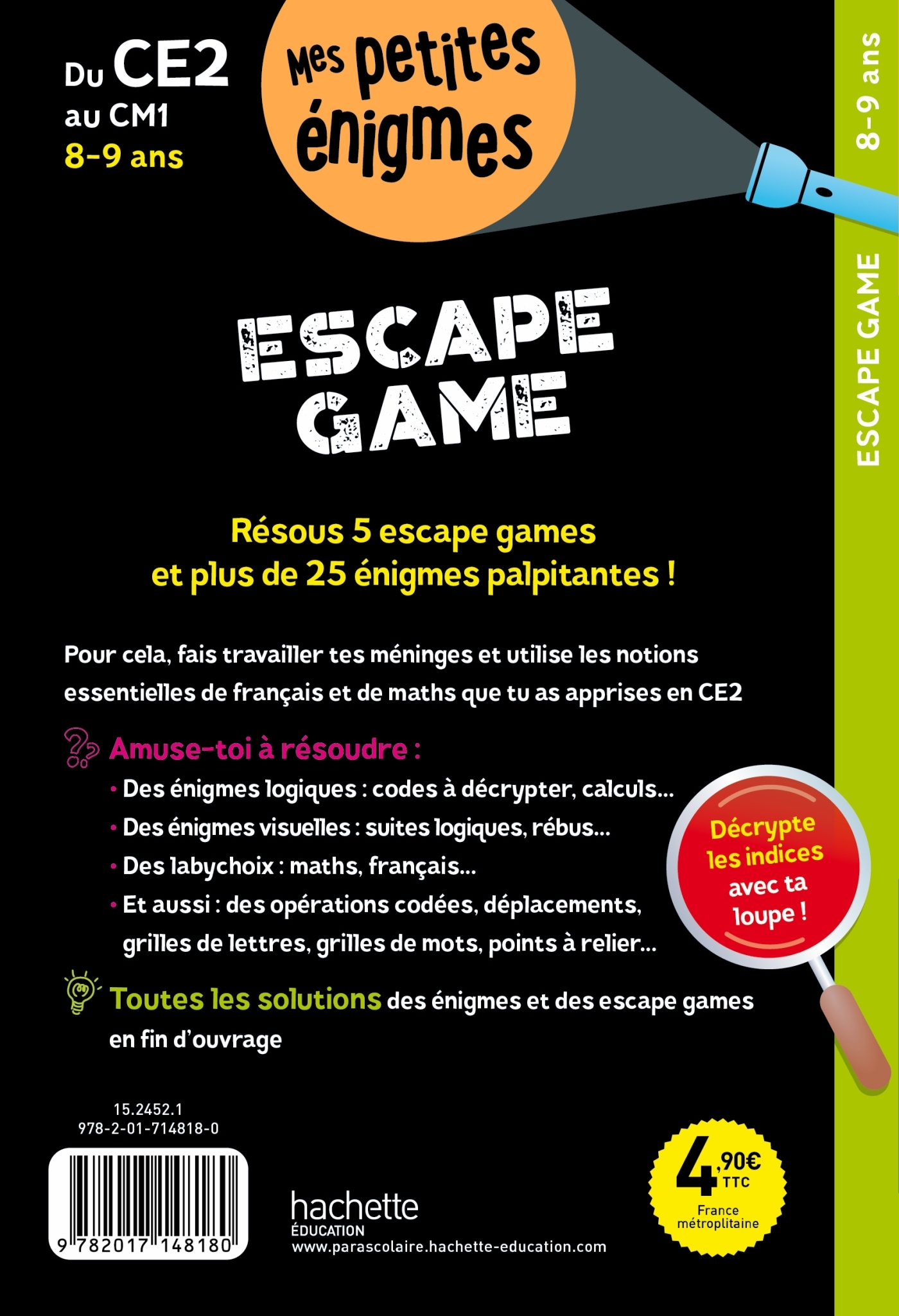 Escape game - Du CE2 au CM1 - Cahier de vacances 2025 - Charlotte Leroy-Jouenne - HACHETTE EDUC