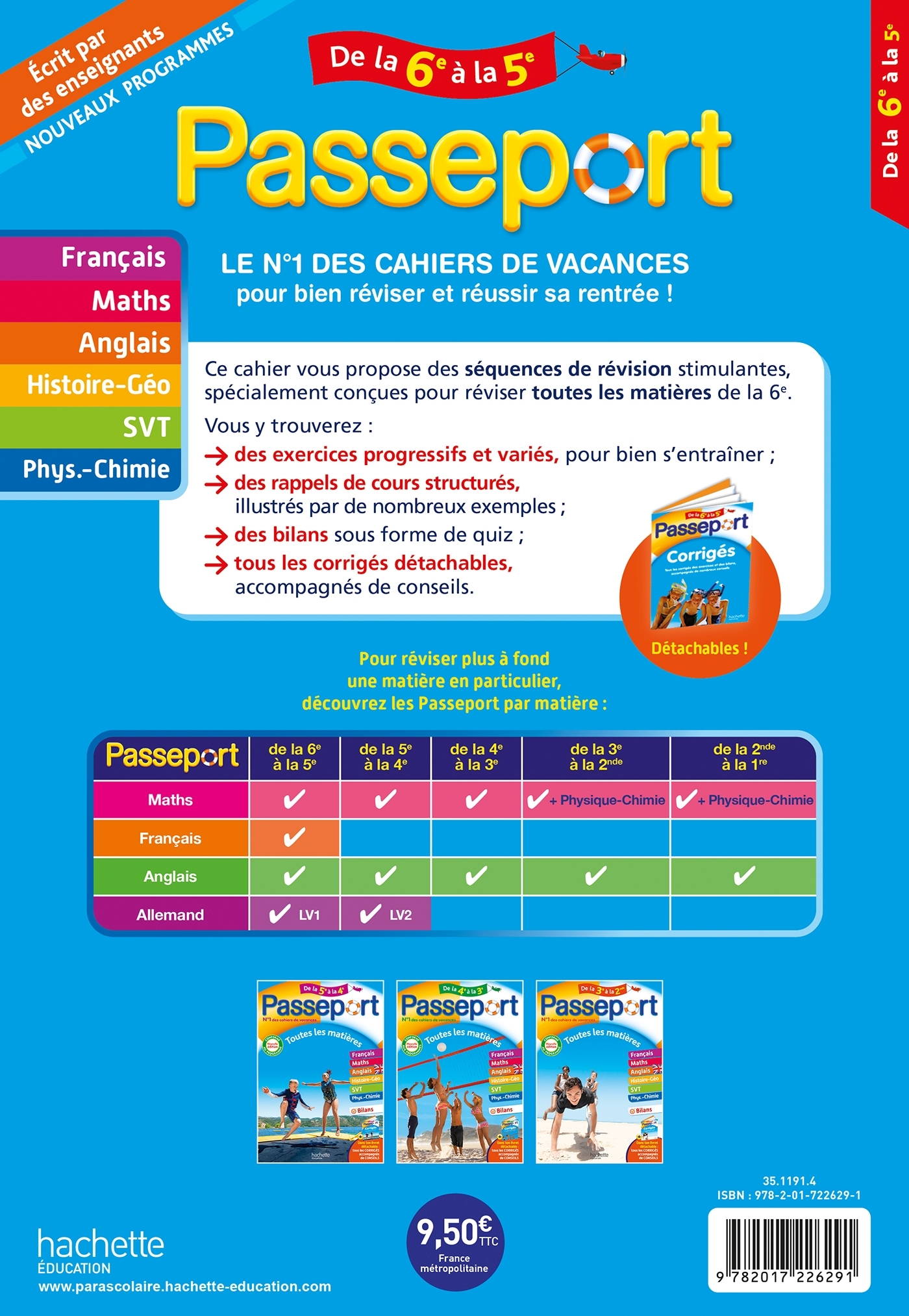 Passeport - Toutes les matières - De la 6e à la 5e - Cahier de vacances 2025 - Isabelle Lisle, Philippe Rousseau, Carole Bonnet, Pierre Reynaud, Catherine Reynaud, Malorie Gorillot, Sébastien Dessaint - HACHETTE EDUC