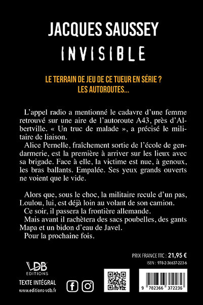 INVISIBLE - Jacques Saussey - EDITIONS VDB