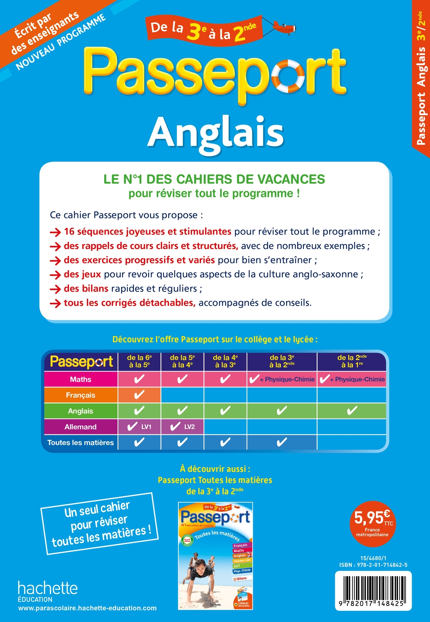 Passeport - Anglais - De la 3e à la 2nde - Cahier de vacances 2025 - Elizabeth Louise Cazenave-Oaten - HACHETTE EDUC