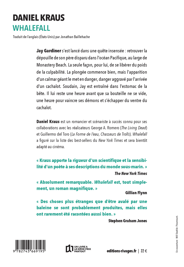 Whalefall - Daniel Kraus - RIVAGES