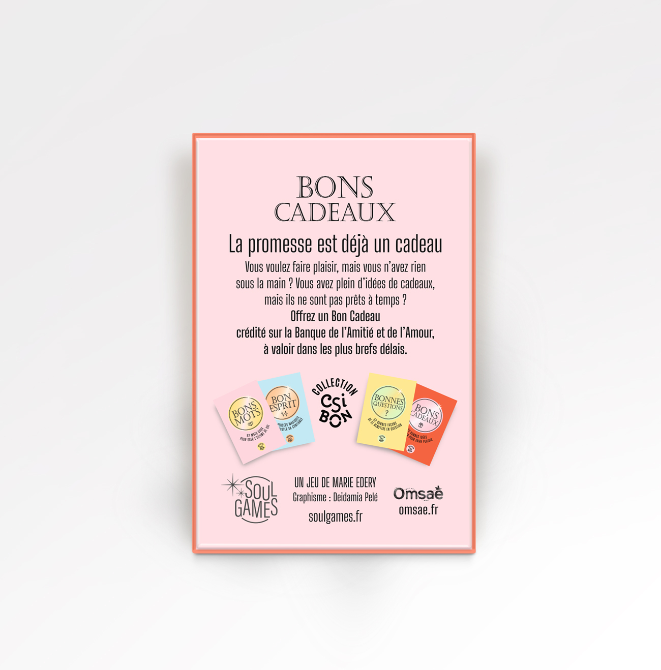 Bons Cadeaux - Marie Edery - SOUL GAMES