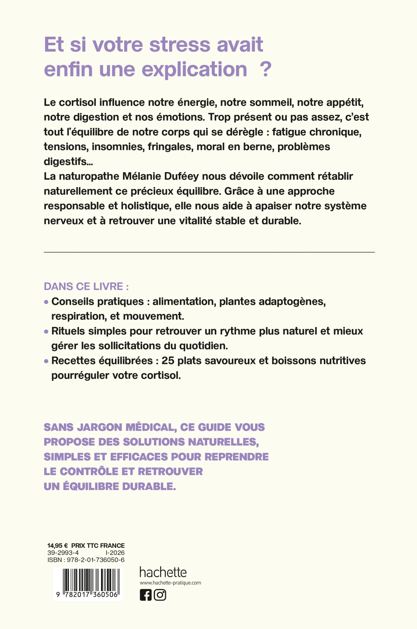 Cortisol, l'hormone du stress - Mélanie Dufféey, Mélanie Duféey - HACHETTE PRAT