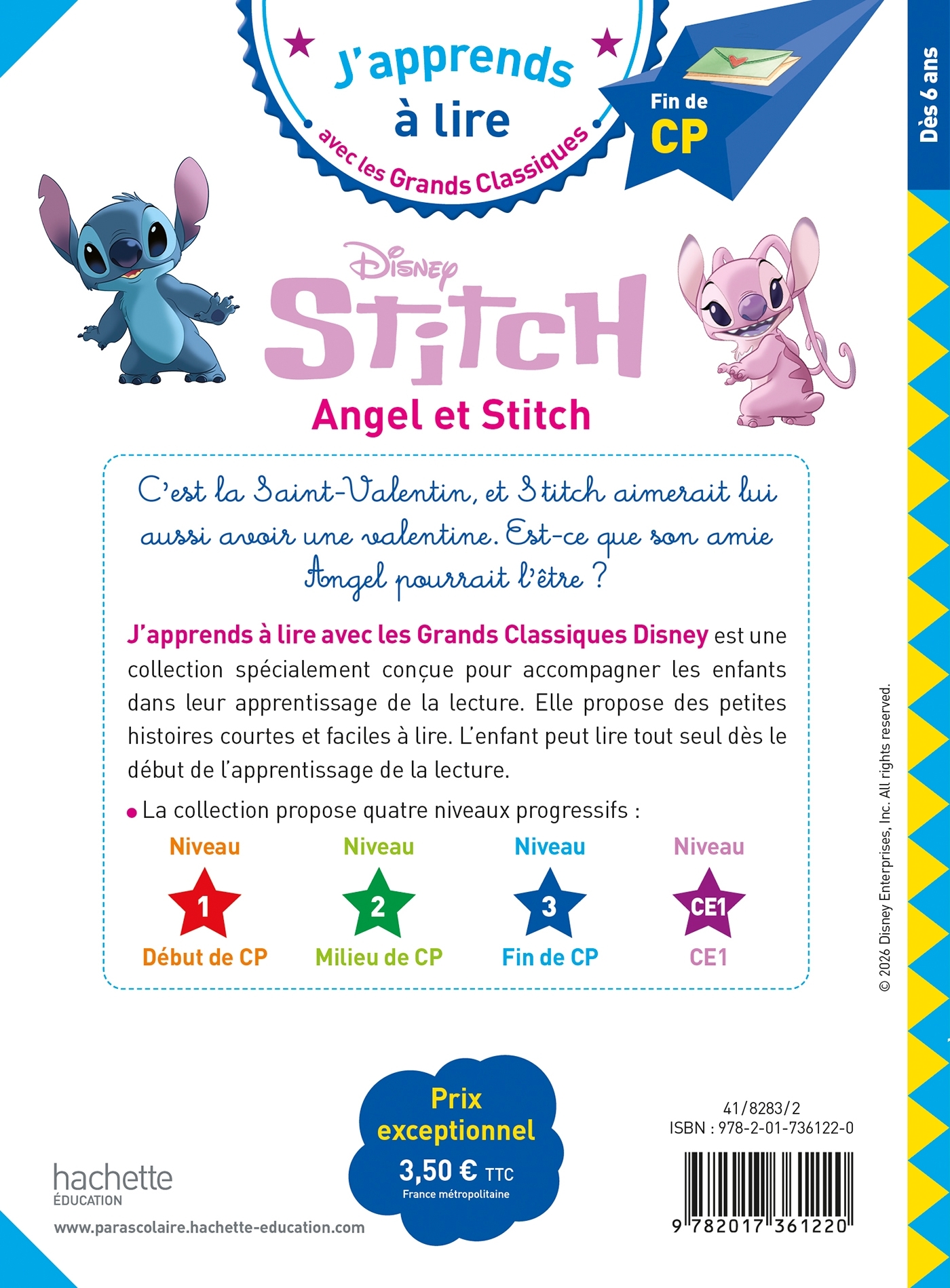 Disney - Stitch - Angel et Stitch, CP Niveau 3 - Isabelle Albertin - HACHETTE EDUC