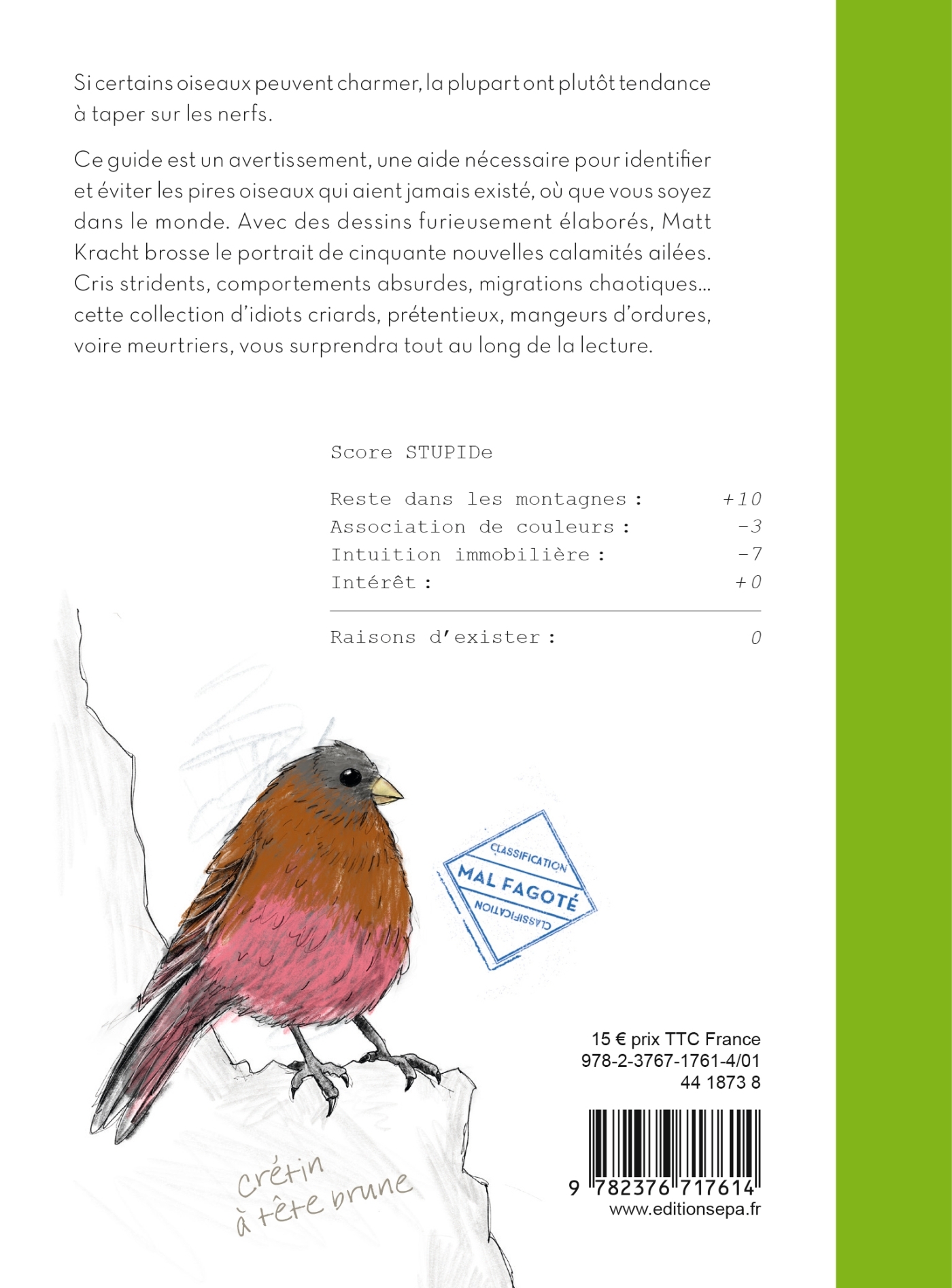 Le Petit Guide des Pires oiseaux à la con - Matt Kracht - EPA