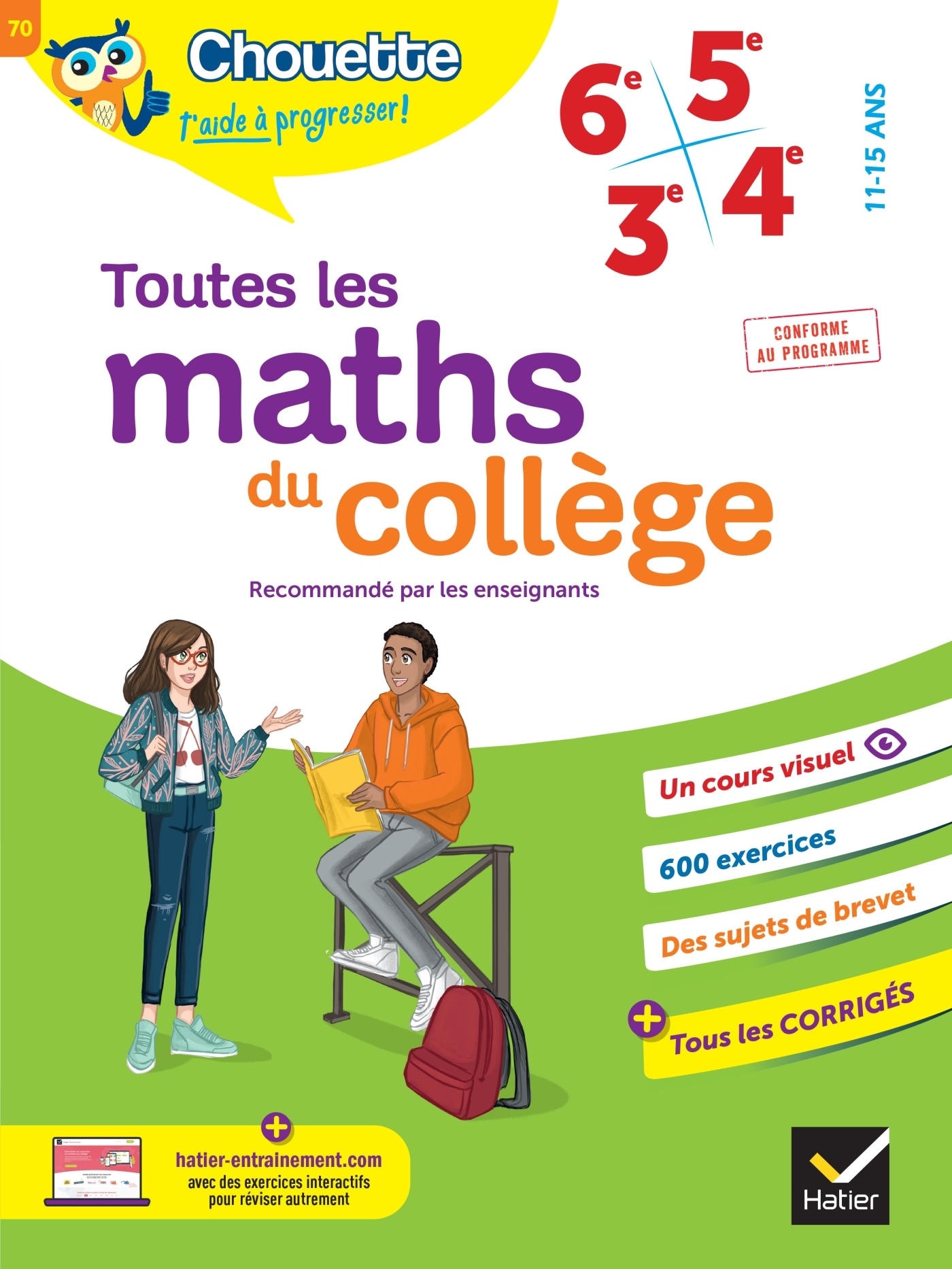 Chouette - Toutes les maths du collège 6e, 5e, 4e, 3e - Gérard Bonnefond, Daniel Daviaud, Bernard Revranche - HATIER
