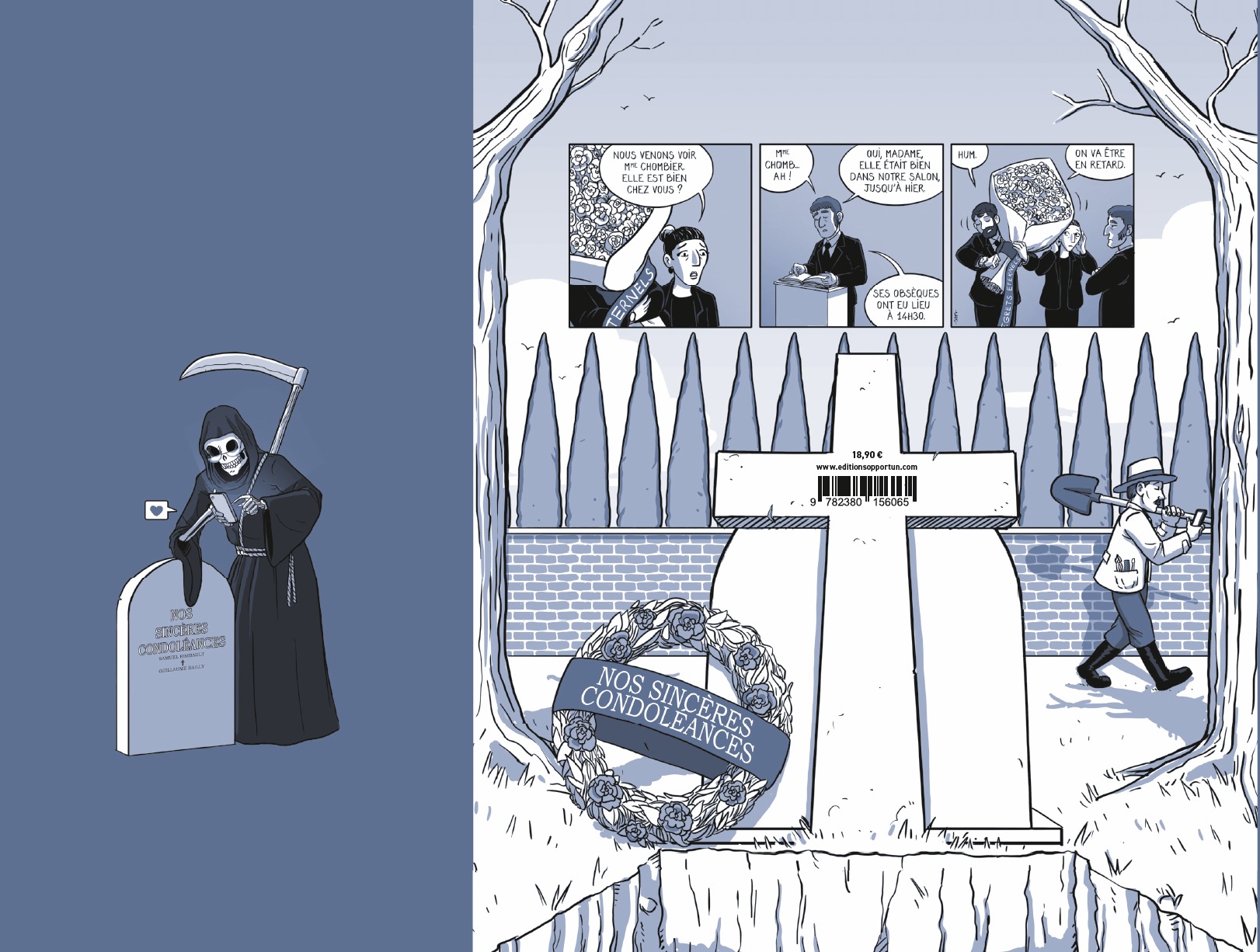 Nos sincères condoléances - Roman graphique - Samuel Rimbault, Guillaume Bailly - OPPORTUN