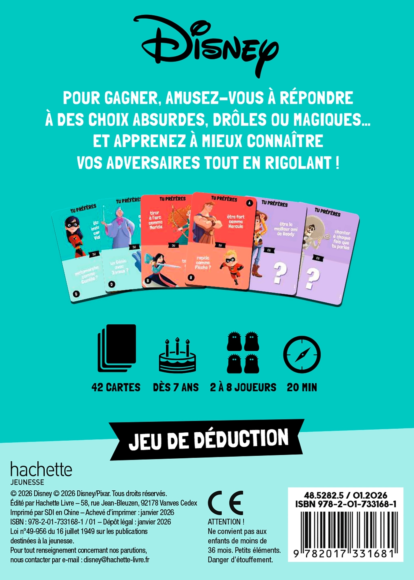 DISNEY - Tu préfères - Jeu de cartes -  Disney - DISNEY HACHETTE