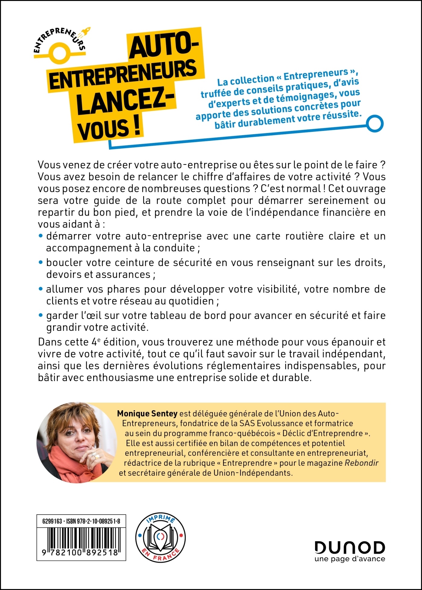 Auto-entrepreneurs, lancez-vous - 4e éd. - Monique Sentey - DUNOD