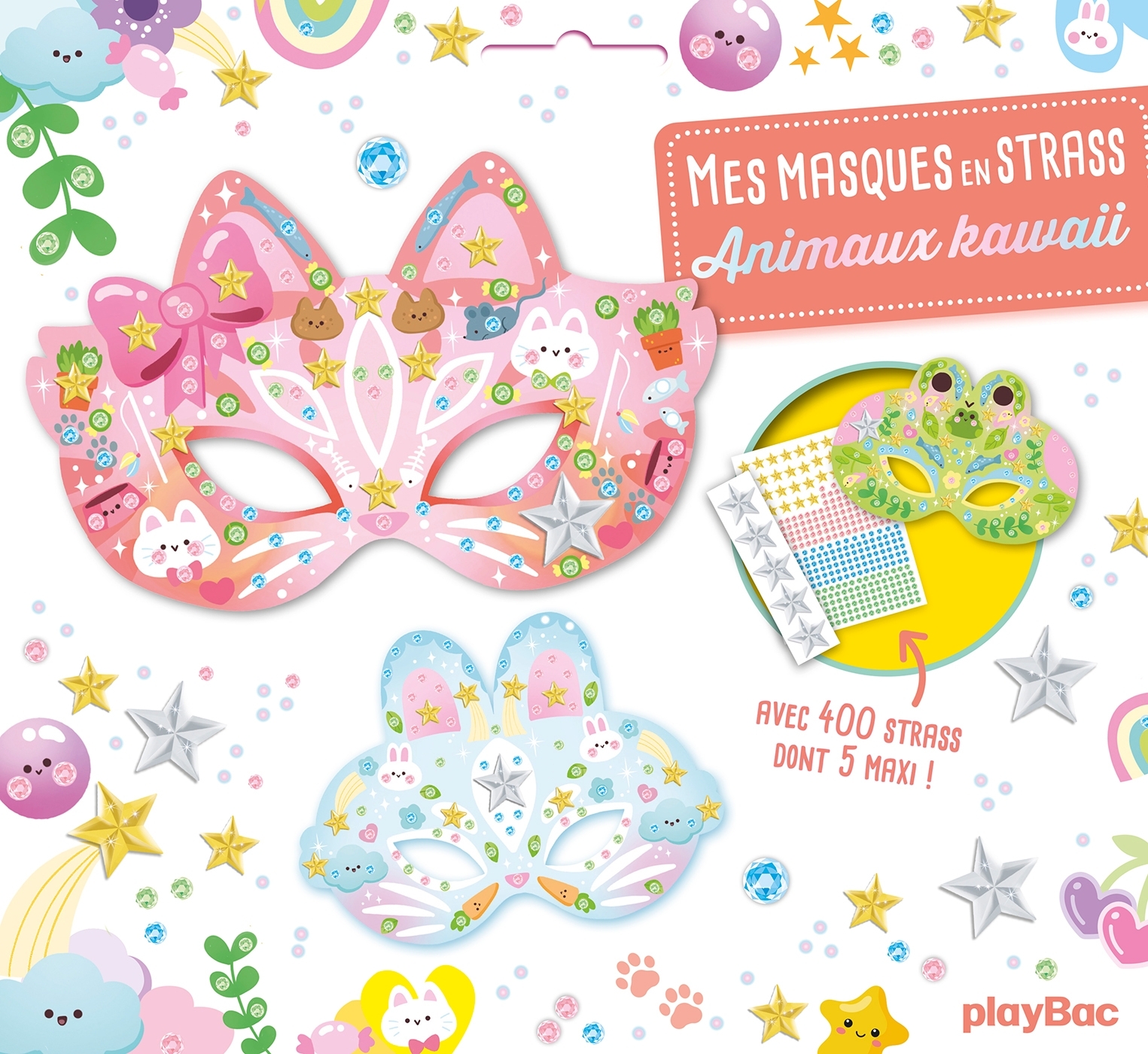 Mes masques en strass - Animaux Kawaii nouvelle édition -  - PLAY BAC