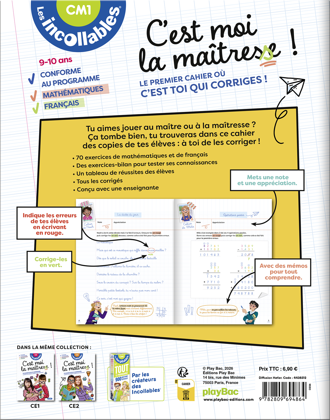 Les Incollables - C'est moi la maîtresse ! - CM1 9/10 ans -  Play Bac Éditions, MAUD LETELLIER - PLAY BAC