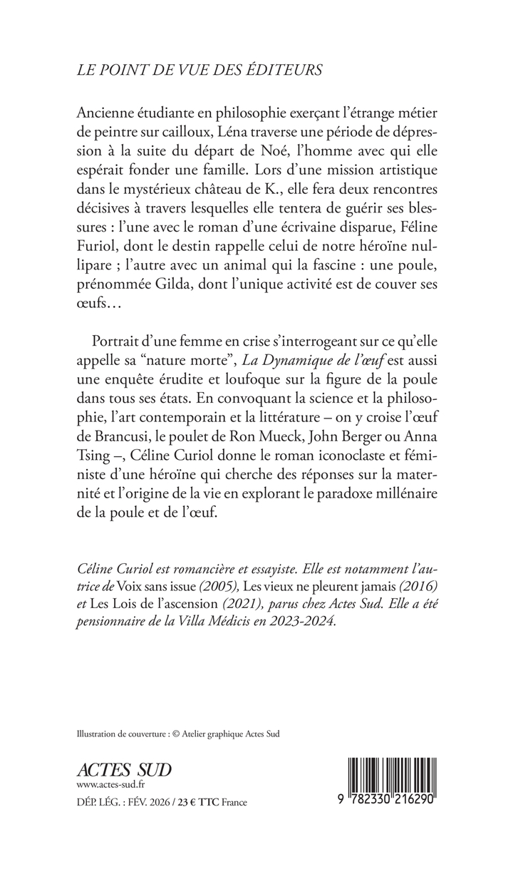 La Dynamique de l'oeuf - Céline Curiol - ACTES SUD