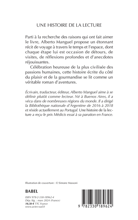 Une histoire de la lecture - Alberto Manguel - ACTES SUD