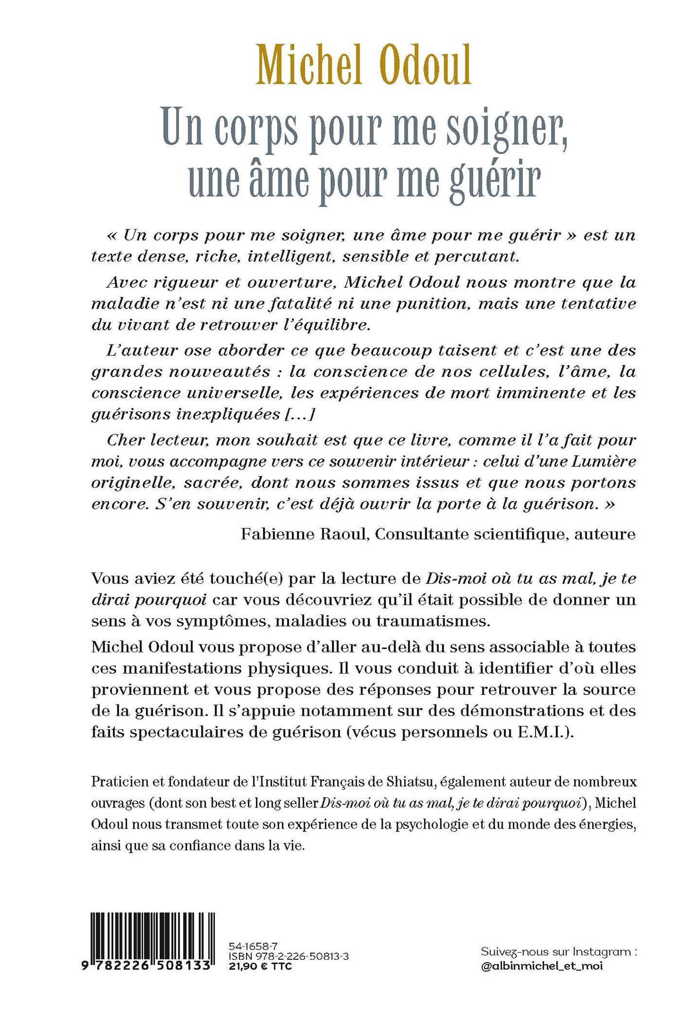 Un corps pour me soigner, une âme pour me guérir (édition 2026) - Michel Odoul, Fabienne Raoul - ALBIN MICHEL
