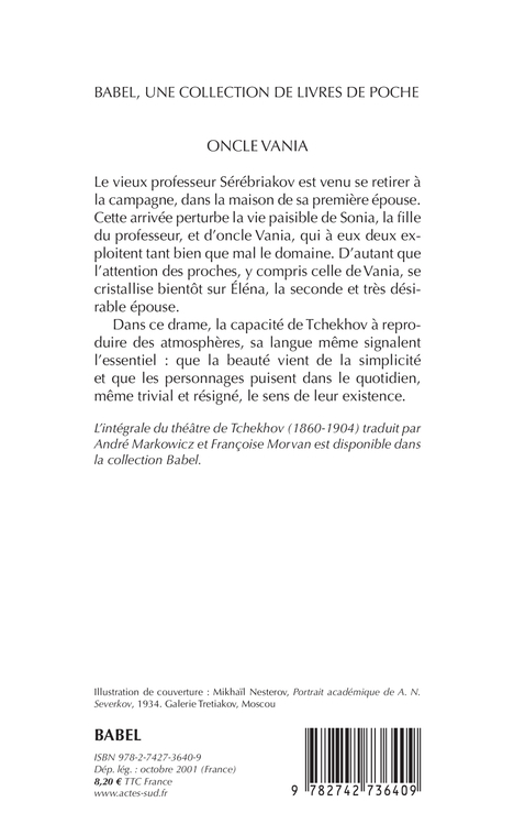 Oncle Vania - Anton Tchekhov - ACTES SUD