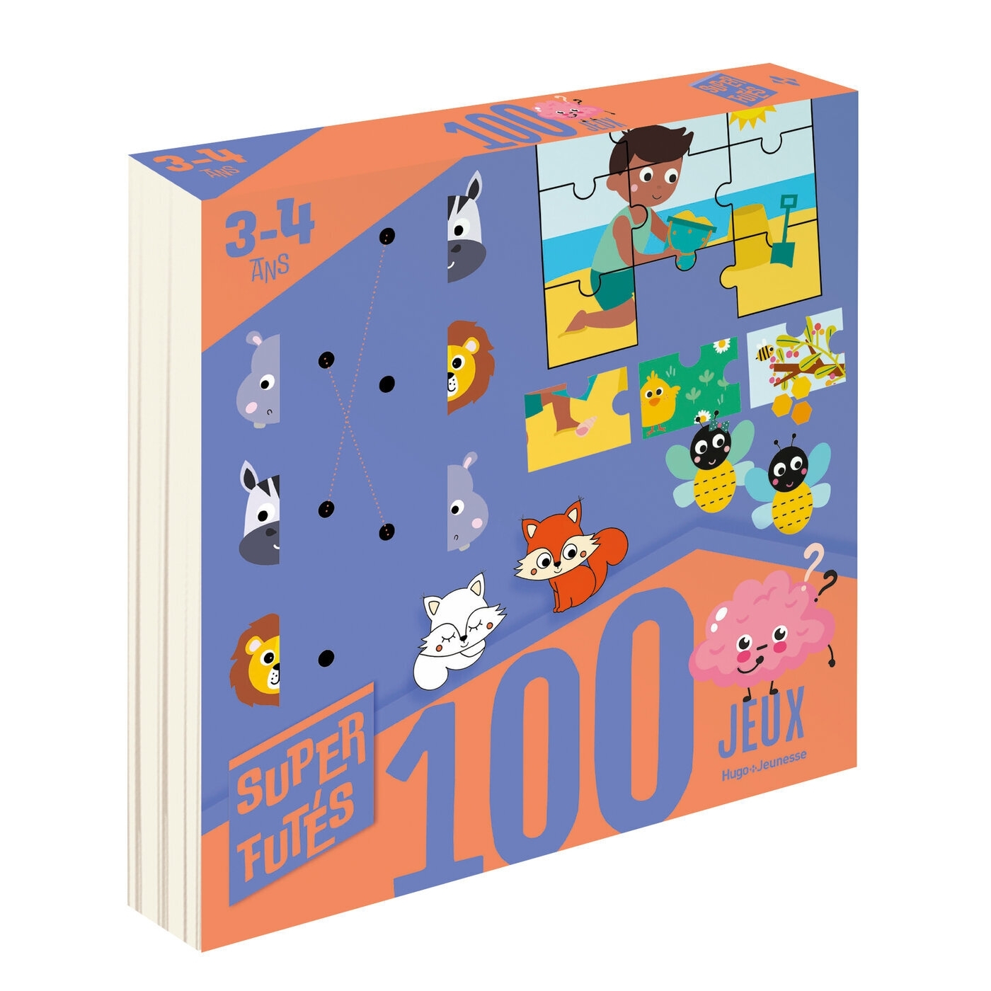 100 jeux pour Super Futés 3-4 ans - Petite section - Sandra Lebrun - HUGO JEUNESSE