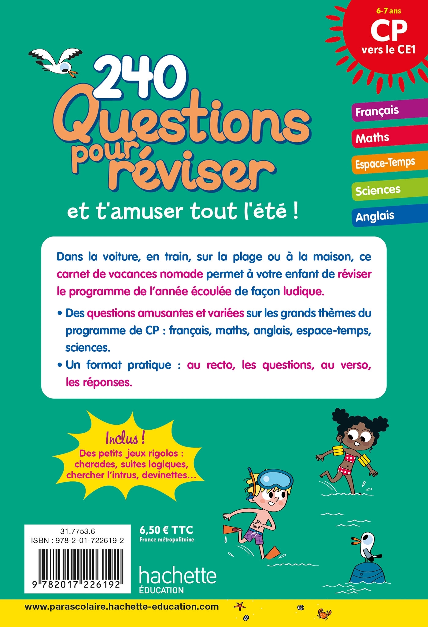 Questions pour réviser - Du CP au CE1 - Cahier de vacances 2026 - Clémence Roux de Luze, Michele Lecreux, Sandra Lebrun, Loïc Audrain - HACHETTE EDUC