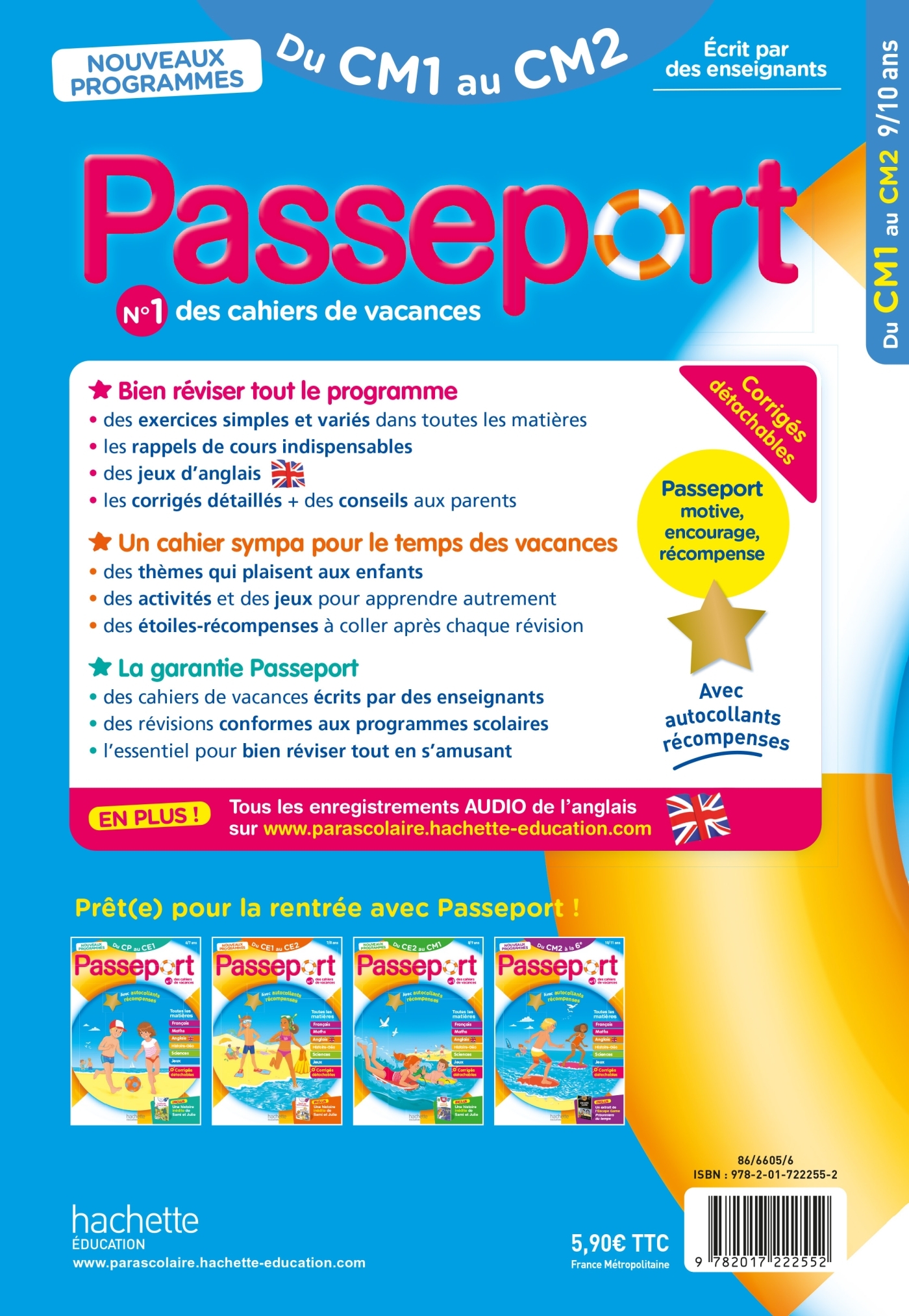 Passeport - Du CM1 au CM2 9/10 ans - Cahier de vacances 2025 - Claire Barthomeuf, Jacques Chanteux, Bernard Jenner, Charlotte Leroy-Jouenne - HACHETTE EDUC