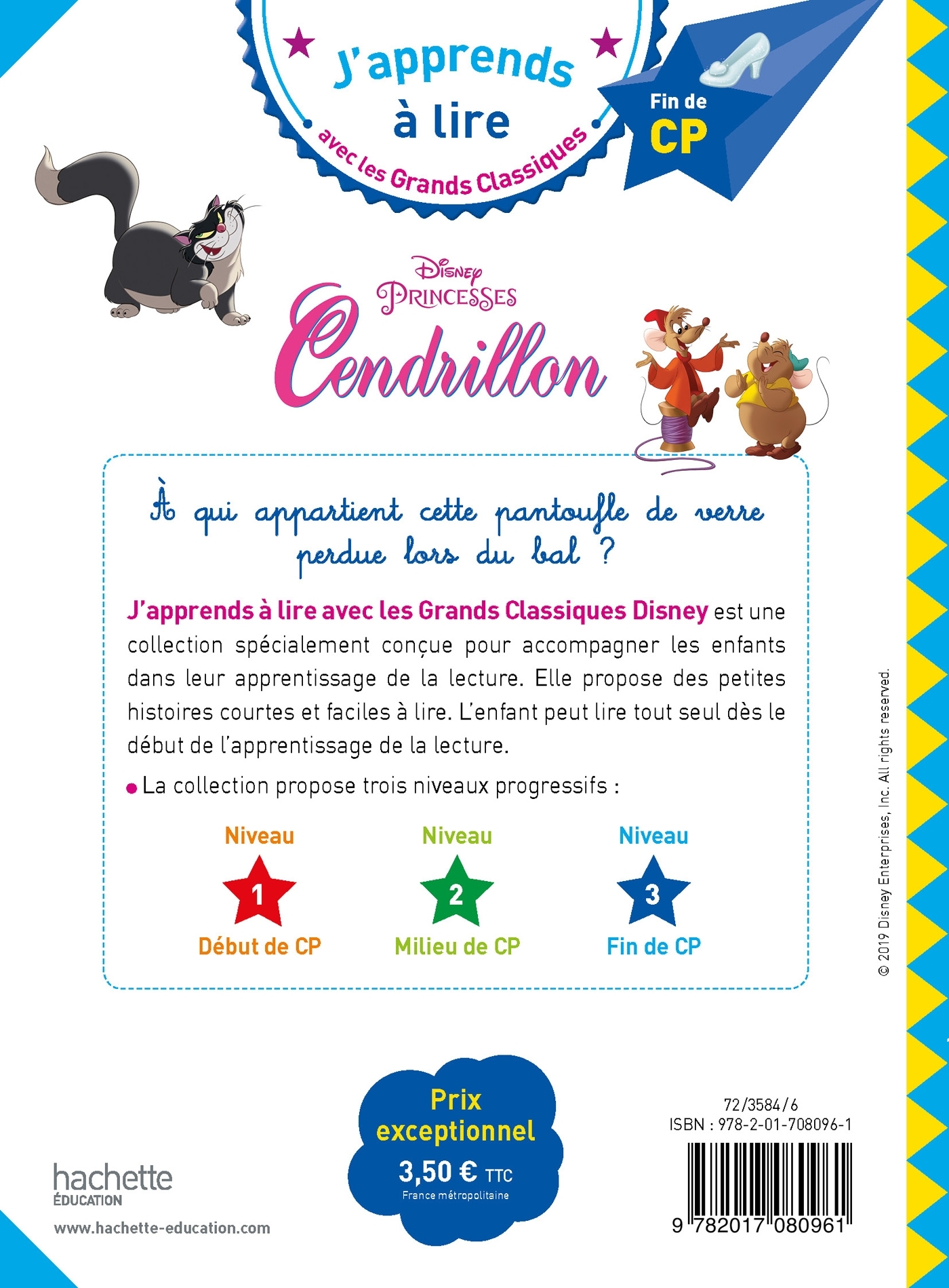 Disney - Cendrillon, CP Niveau 3 - Isabelle Albertin - HACHETTE EDUC