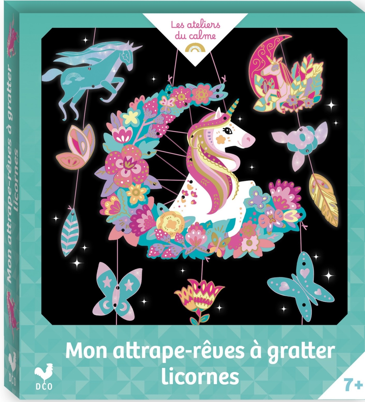 Mon attrape-rêves à gratter licornes - mini boîte avec accessoires -  - DEUX COQS D OR