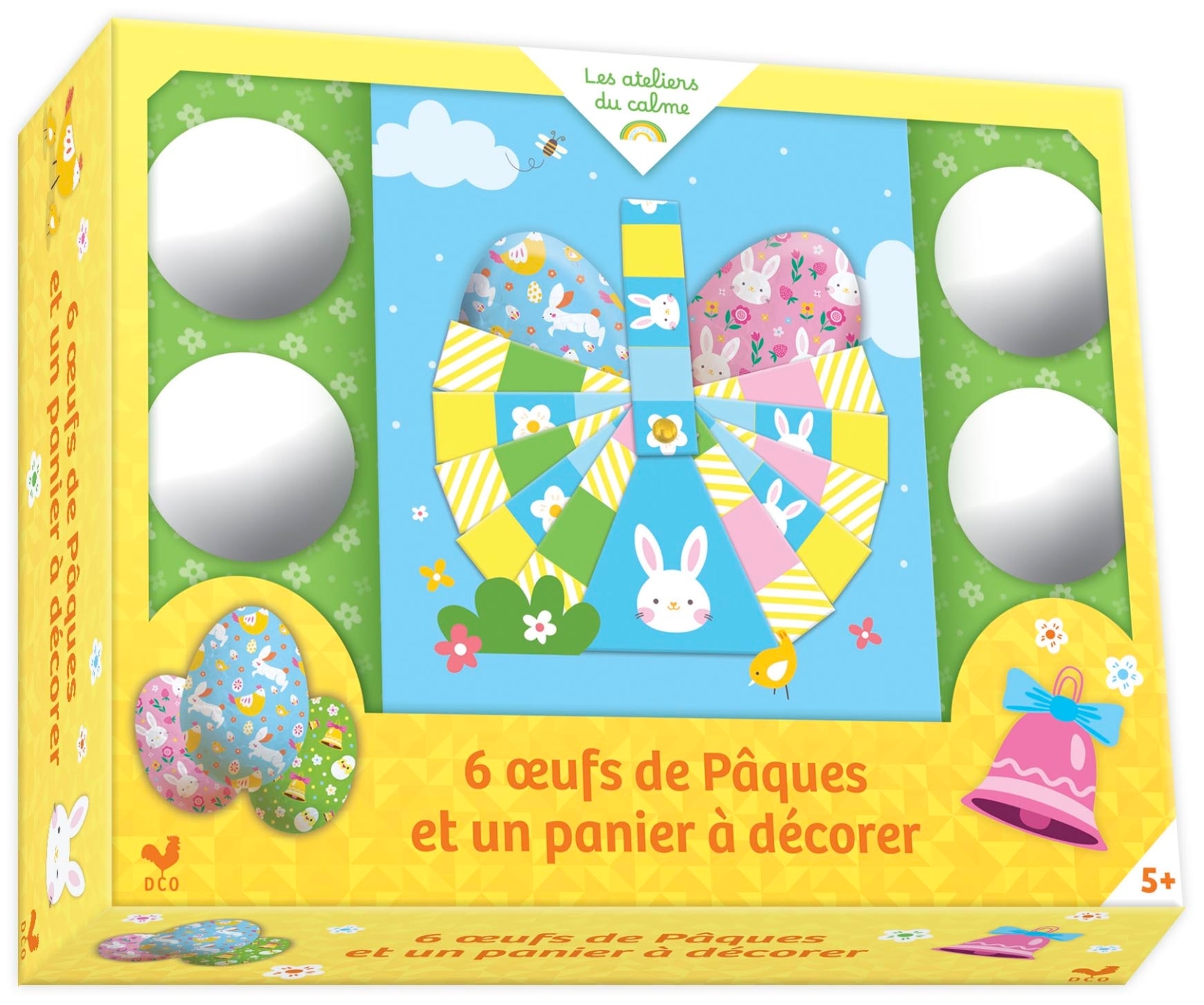 6 oeufs de Pâques et un panier à décorer - coffret avec accessoires -   - DEUX COQS D OR