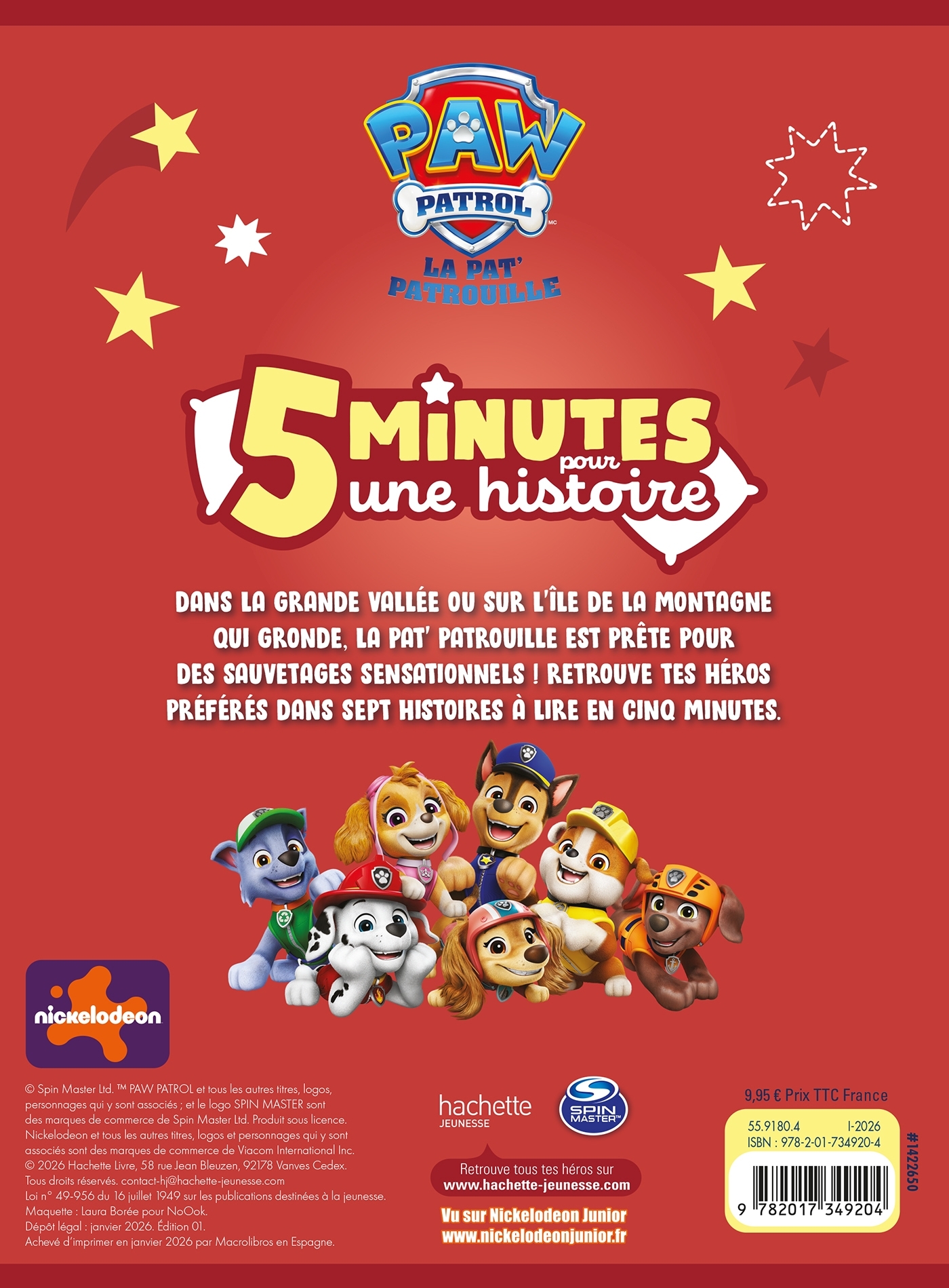 La Pat' Patrouille - 5 minutes pour une histoire - Sauvetages sensationnels - ERICK ALEXANDERSON ROSAS,   - HACHETTE JEUN.