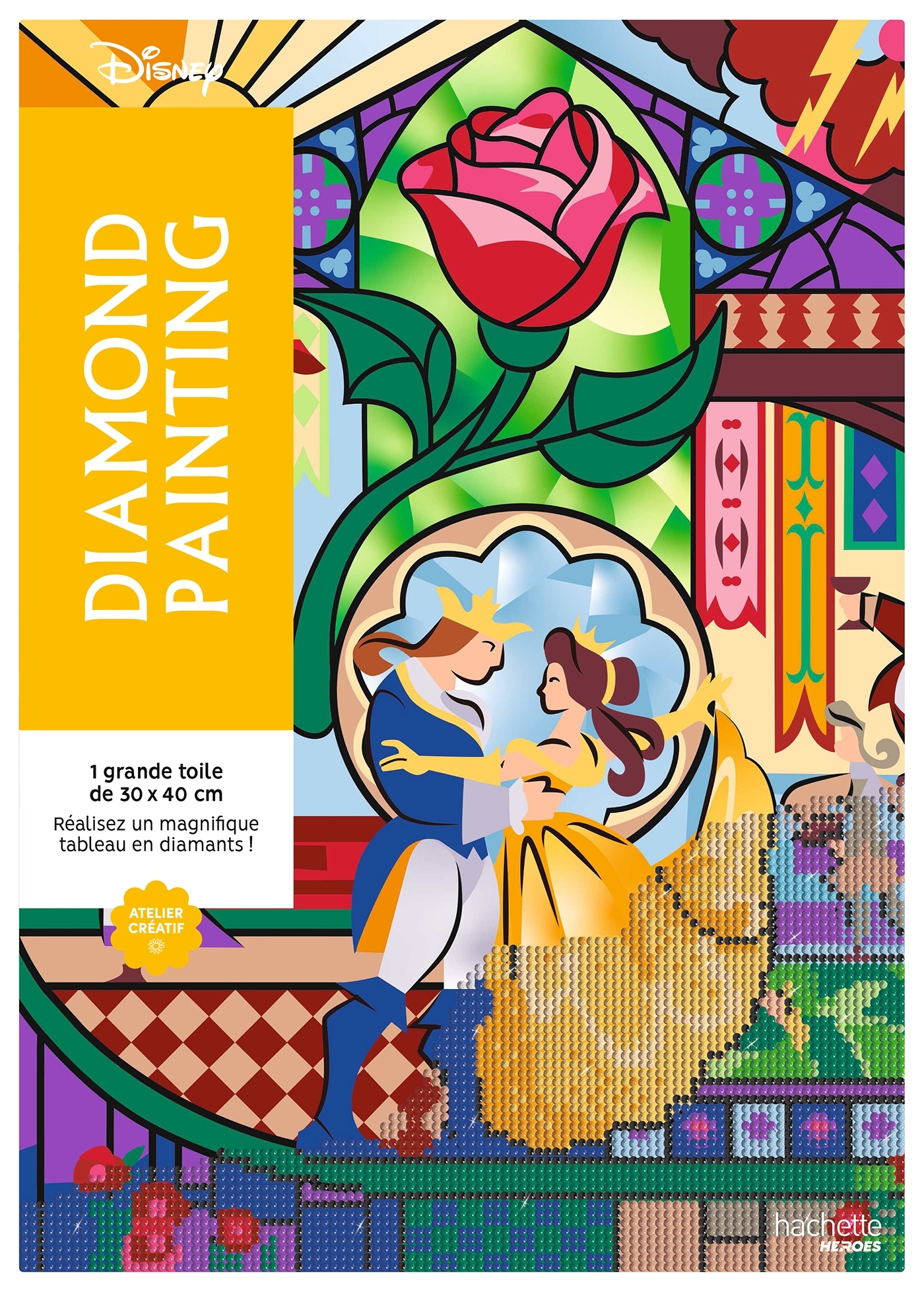 Kit diamond painting Disney officiel - La Belle et la Bête -  - HACHETTE HEROES