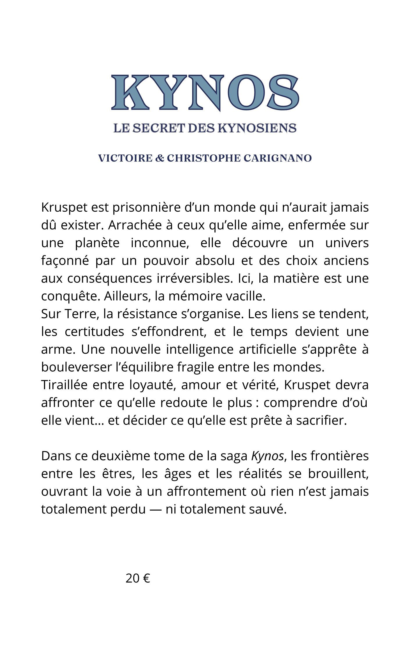 Kynos 2 - Victoire Carignano, Christophe Carignano - MVO EDITIONS