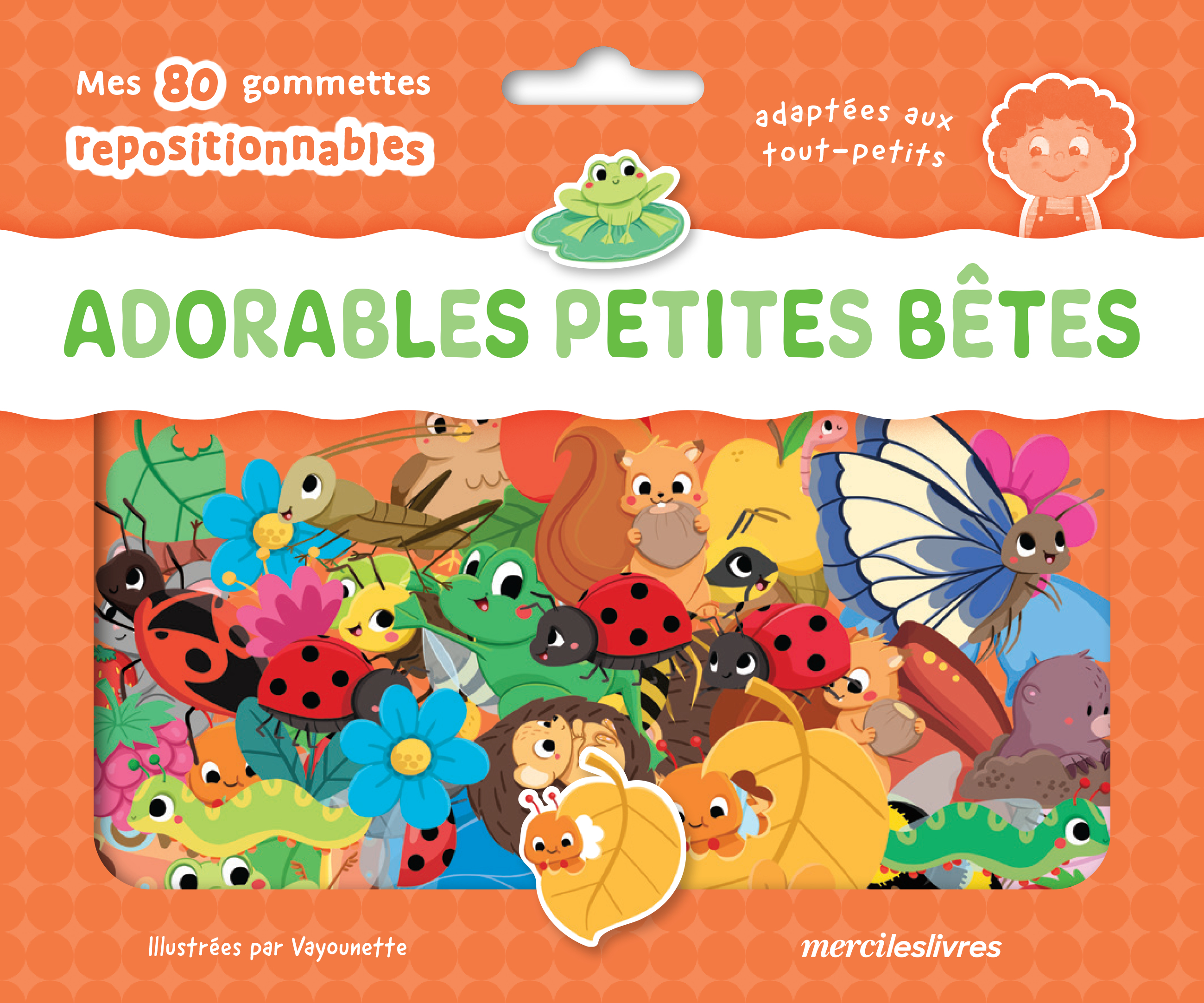 Adorables petites bêtes - Ma pochette de gommettes repositionnables -  Vayounette - MERCILESLIVRES