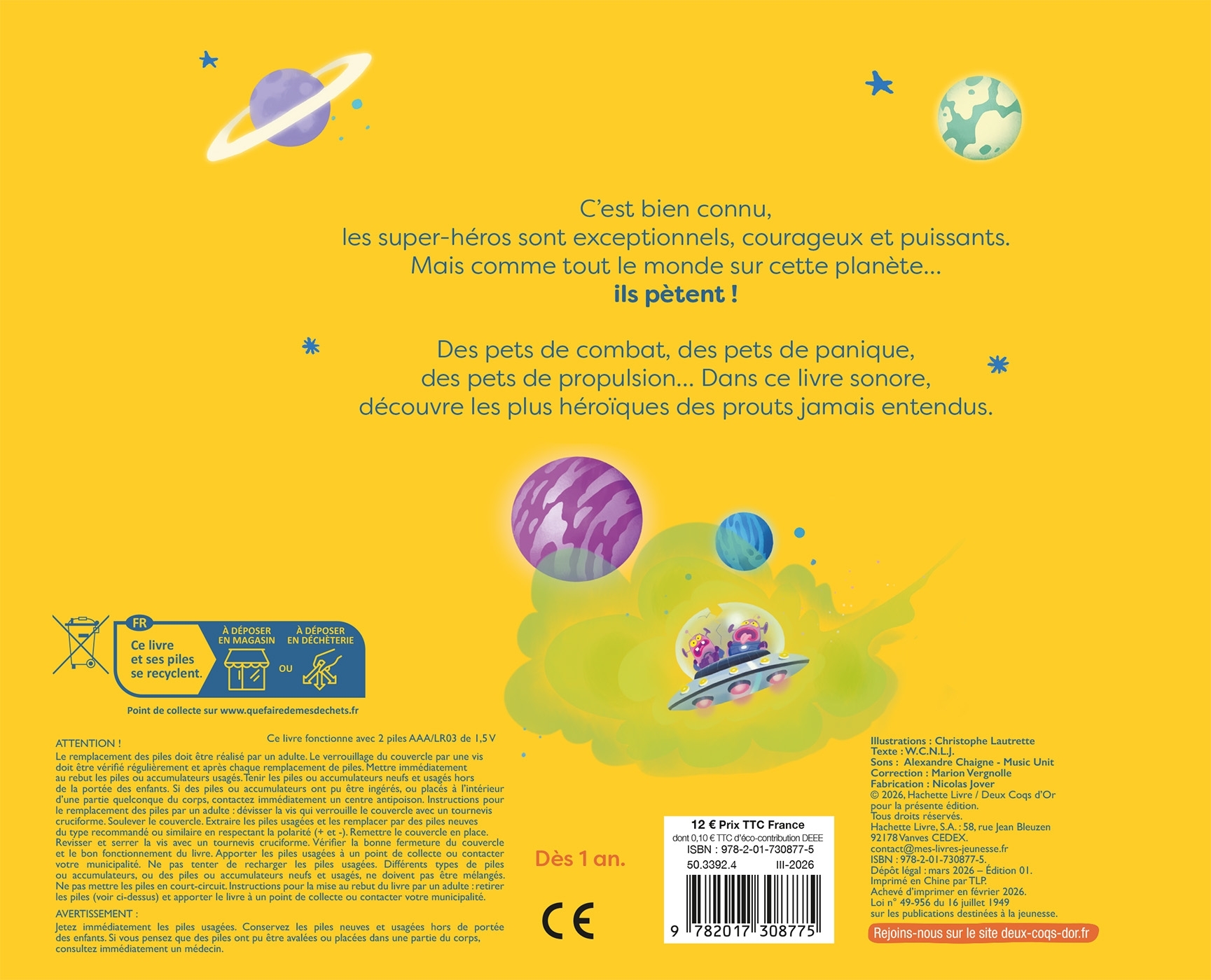 Prouts de super héros - livre sonore avec boitier -  - DEUX COQS D OR