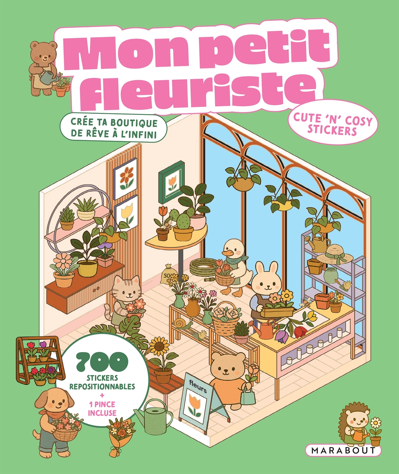 Cute 'n' cosy stickers -  Mon petit fleuriste -   - MARABOUT