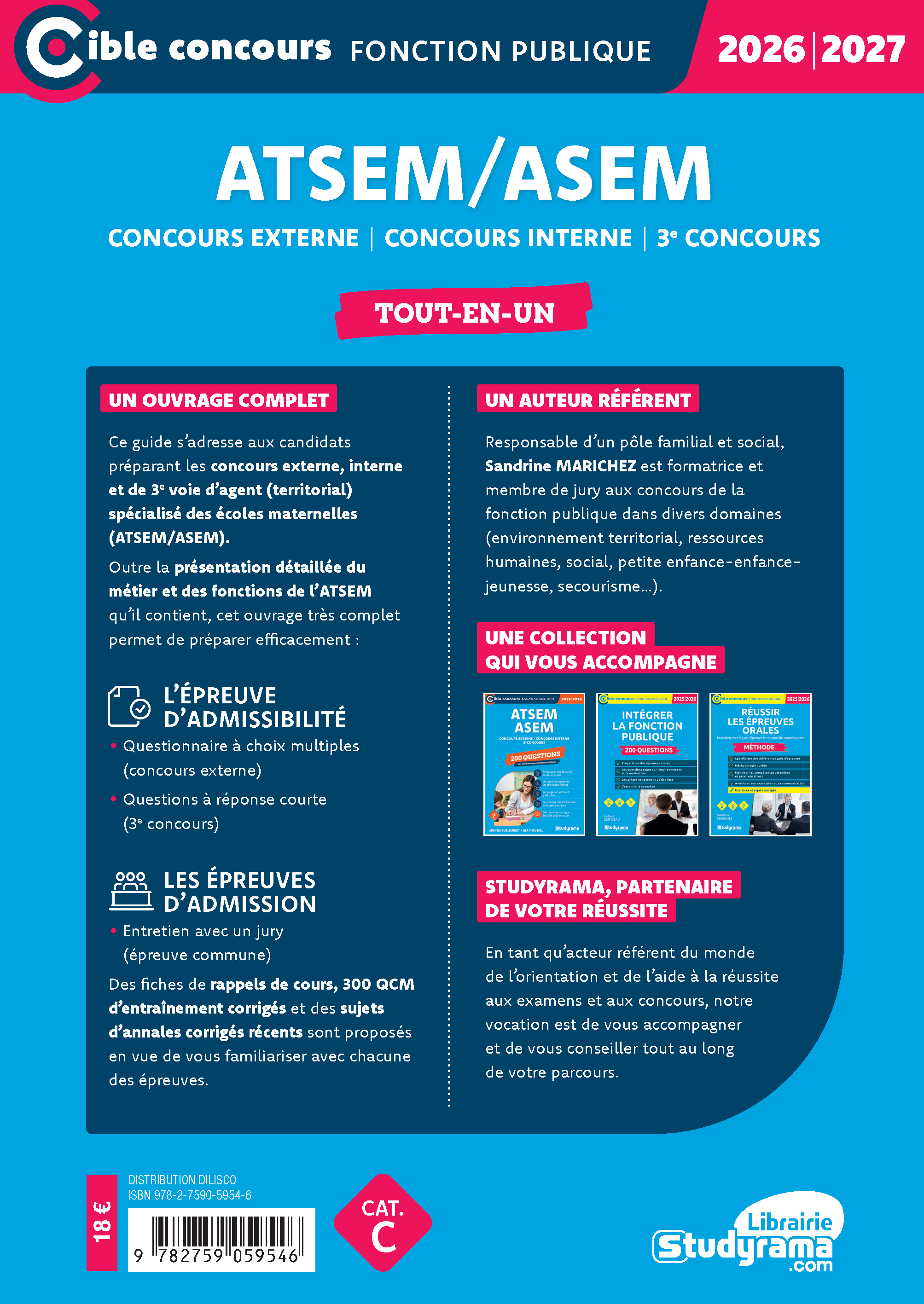 ATSEM/ASEM – Tout-en-un (Catégorie C –?Concours 2026-2027) - Sandrine Marichez - STUDYRAMA