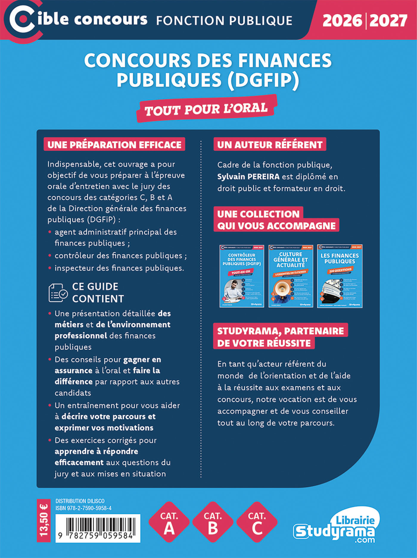 Concours des finances publiques (DGFiP) –?Tout pour l’oral (Édition 2026-2027) - Sylvain Pereira - STUDYRAMA