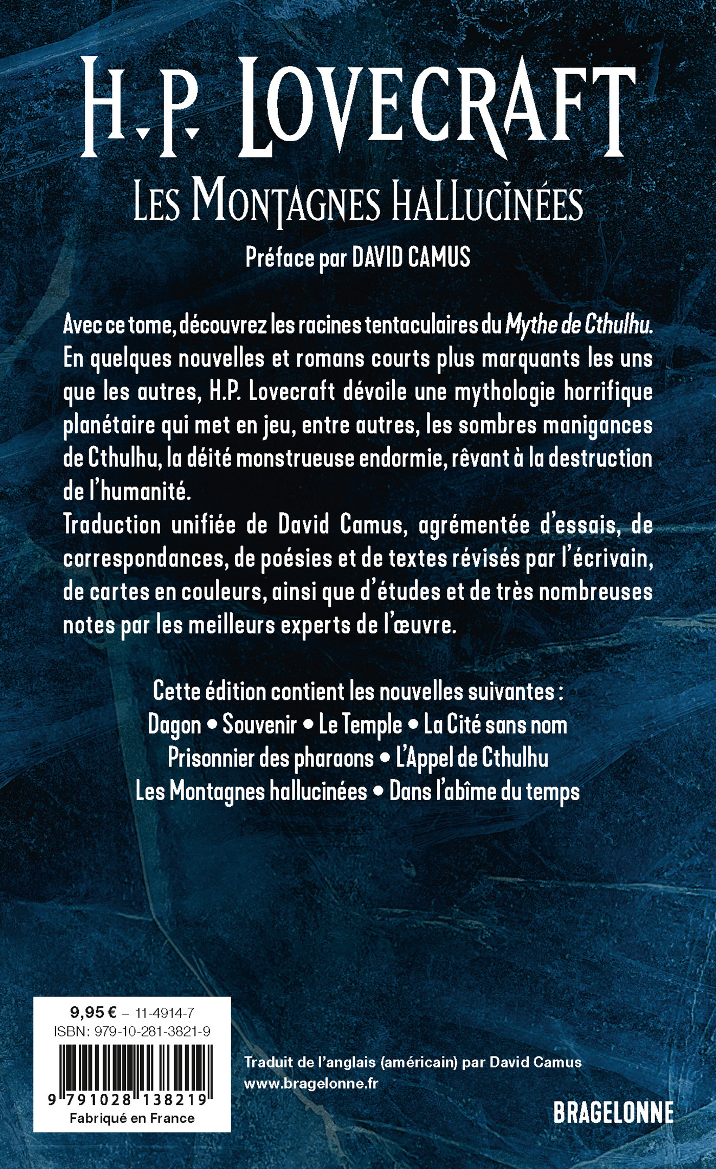 Intégrale H.P. Lovecraft, T2 : Les Montagnes hallucinées - Howard Philips LOVECRAFT - BRAGELONNE