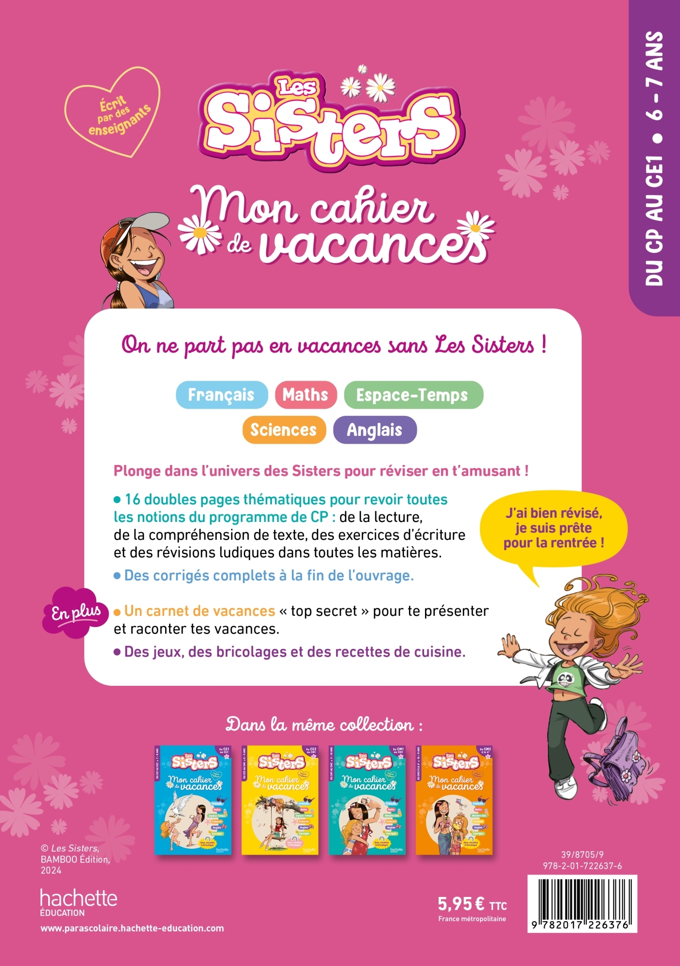 Les Sisters - Mon cahier de vacances 2025 - Du CP au CE1 - Clara Morena-Beuken - HACHETTE EDUC