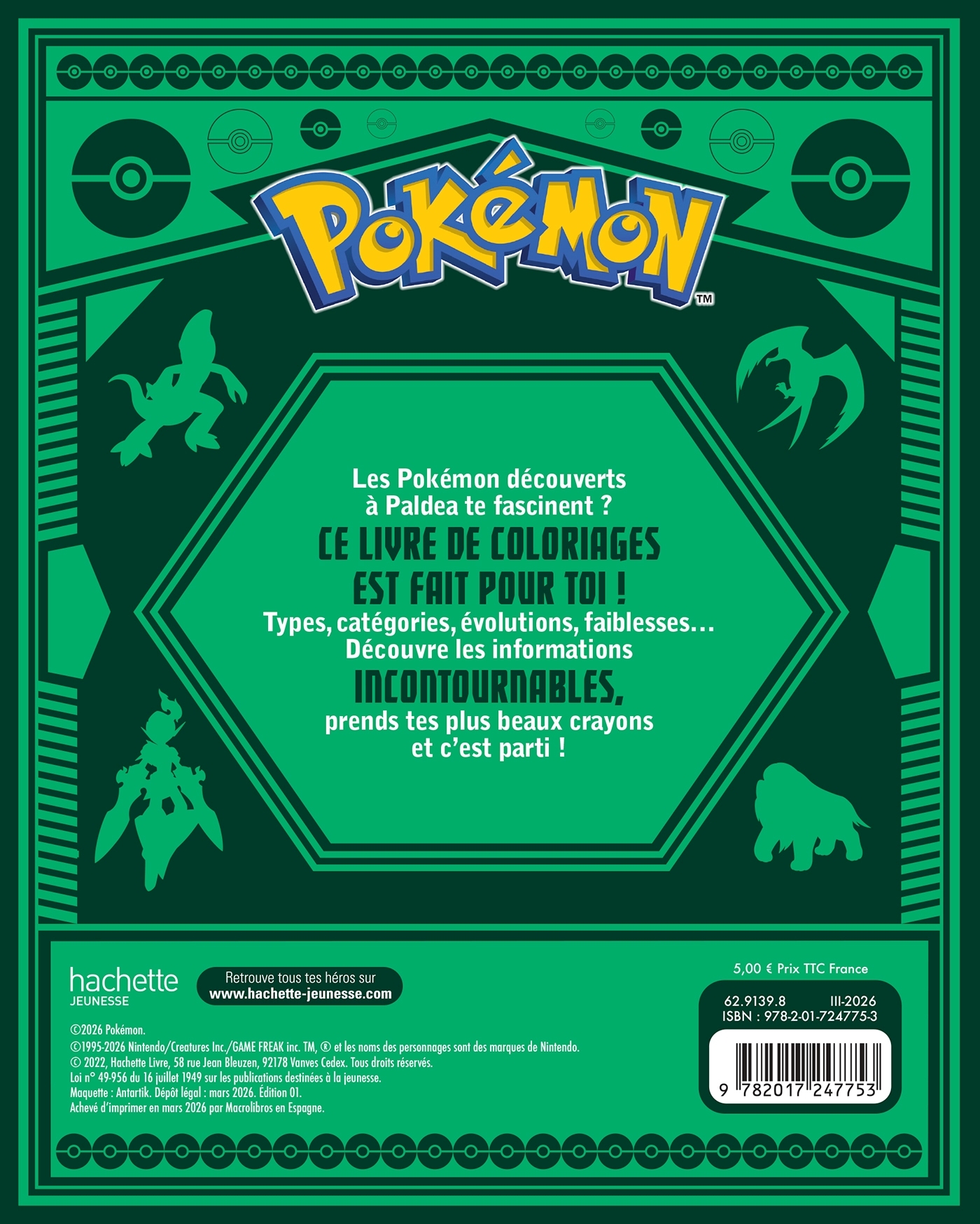 Pokémon - Pokedex à colorier Paldea - ERICK ALEXANDERSON ROSAS,   - HACHETTE JEUN.