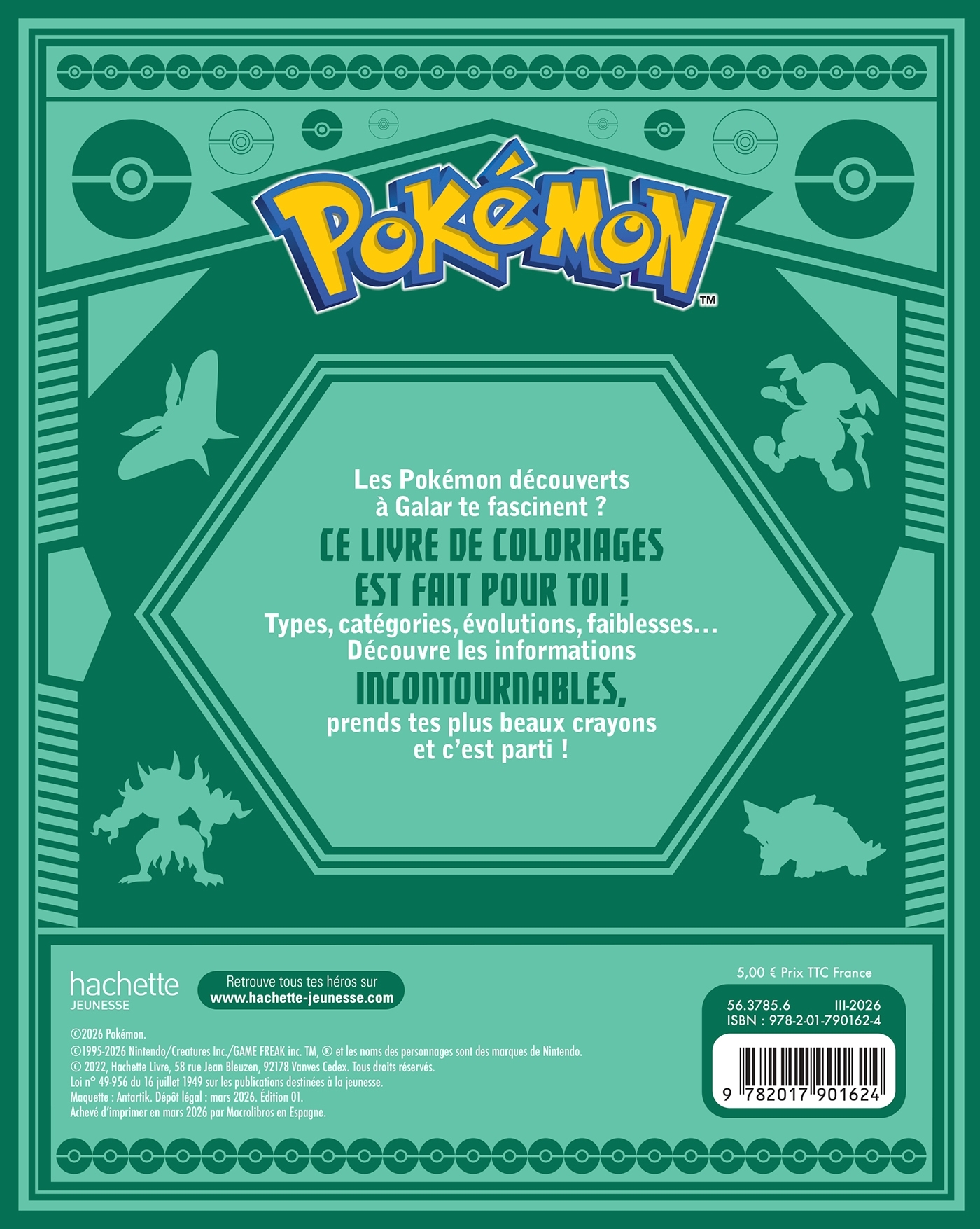 Pokémon - Pokedex à colorier Galar - ERICK ALEXANDERSON ROSAS,   - HACHETTE JEUN.