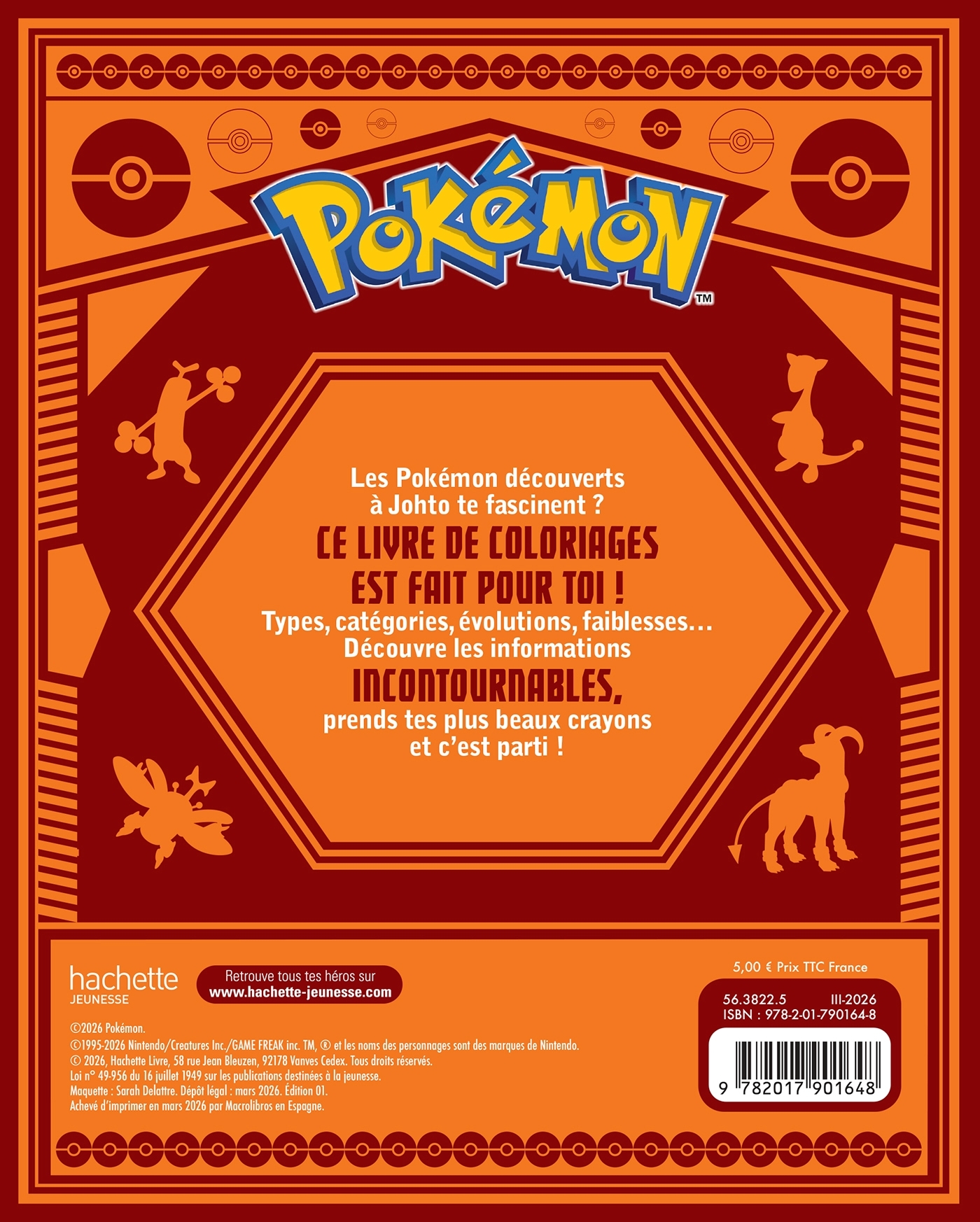 Pokémon - Pokedex à colorier Johto - ERICK ALEXANDERSON ROSAS,   - HACHETTE JEUN.