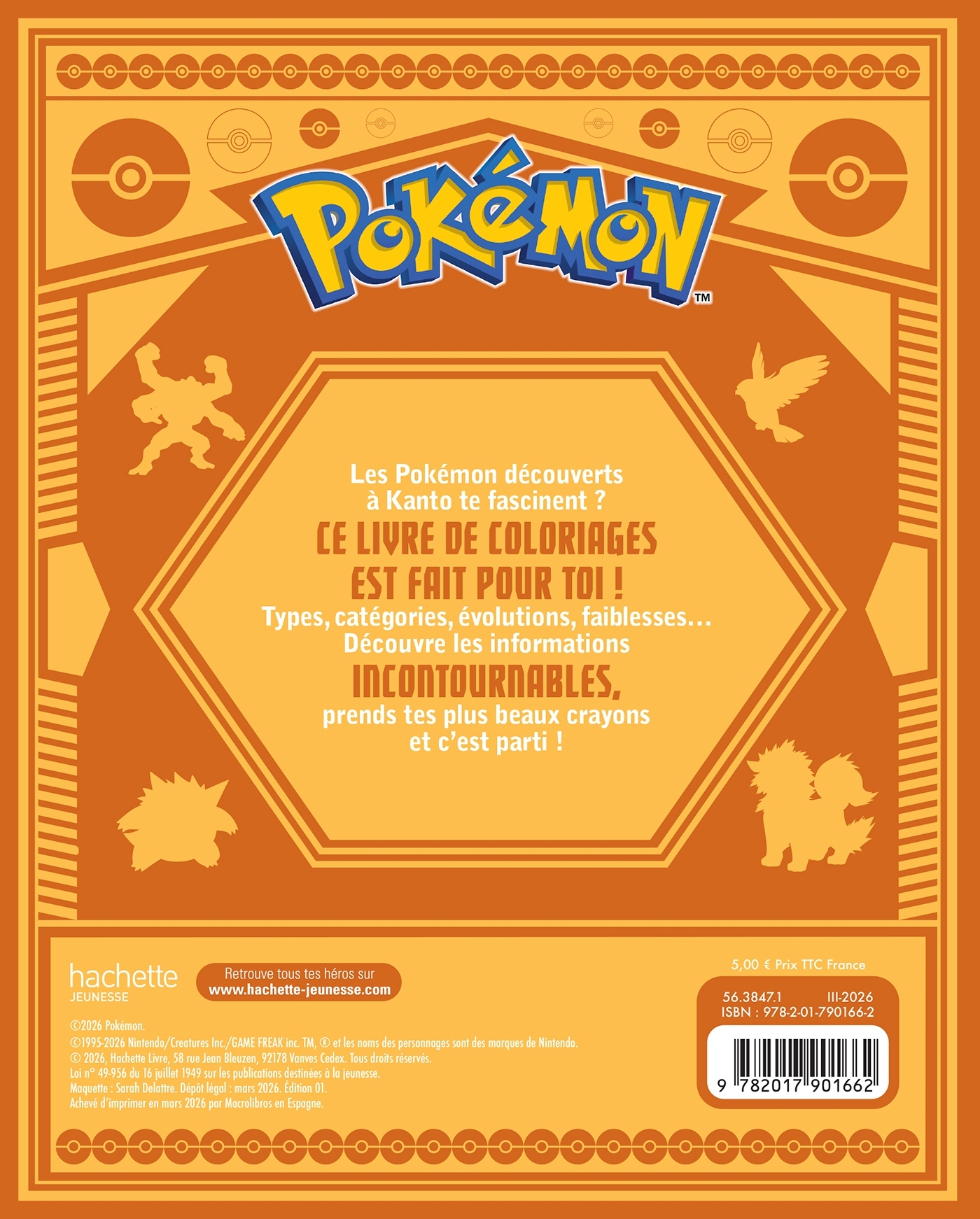Pokémon - Pokedex à colorier Kanto - ERICK ALEXANDERSON ROSAS,   - HACHETTE JEUN.
