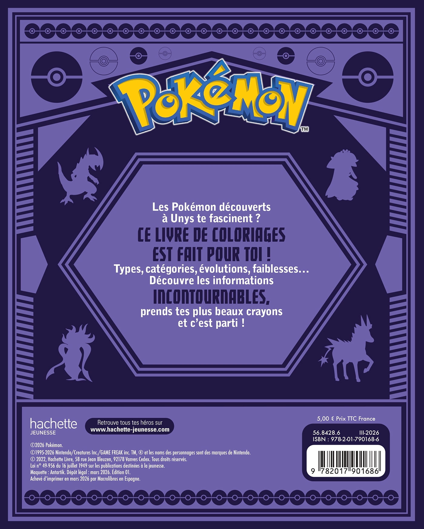 Pokémon - Pokedex à colorier Unys - ERICK ALEXANDERSON ROSAS,   - HACHETTE JEUN.